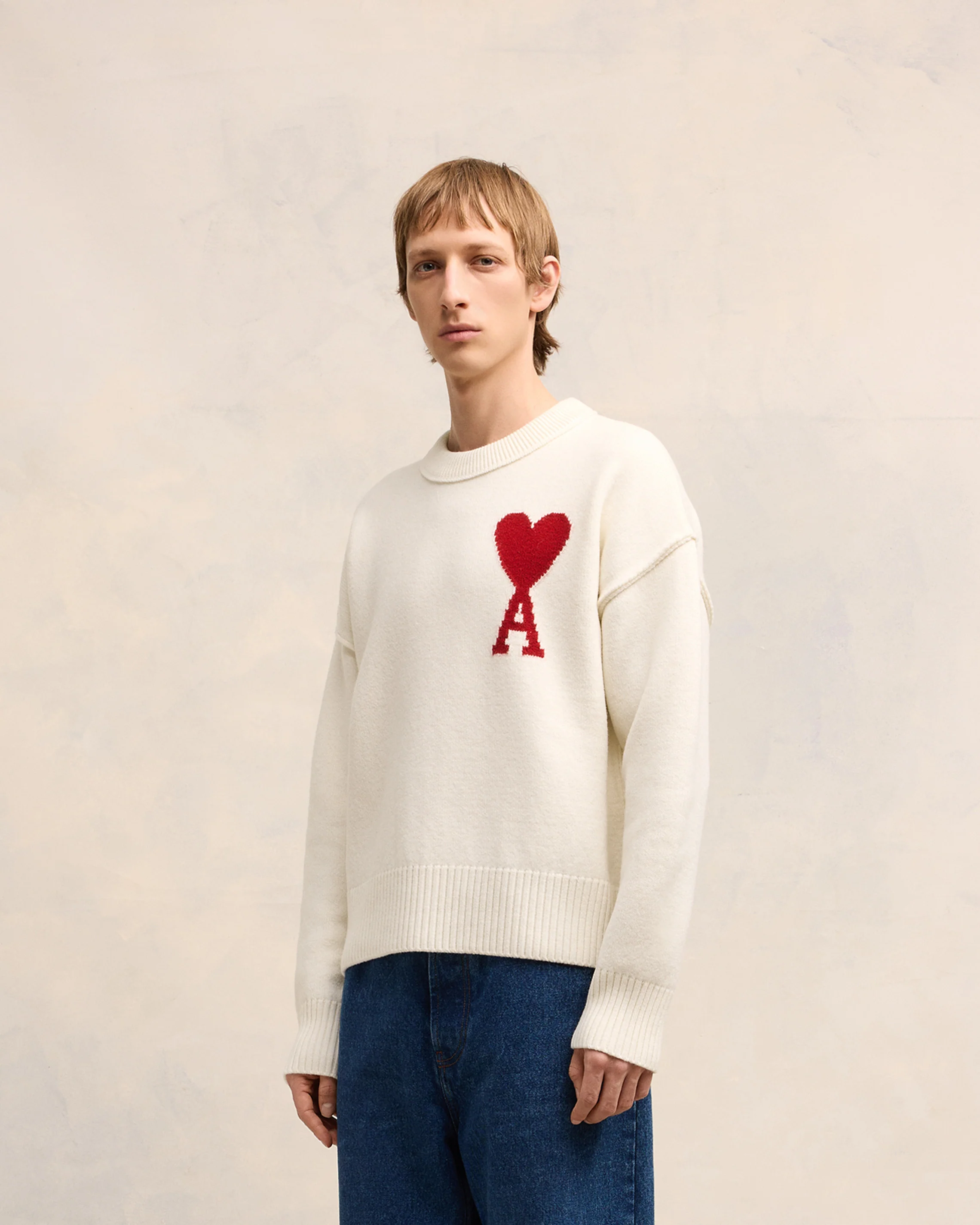 White Wool Ami de Coeur Sweater