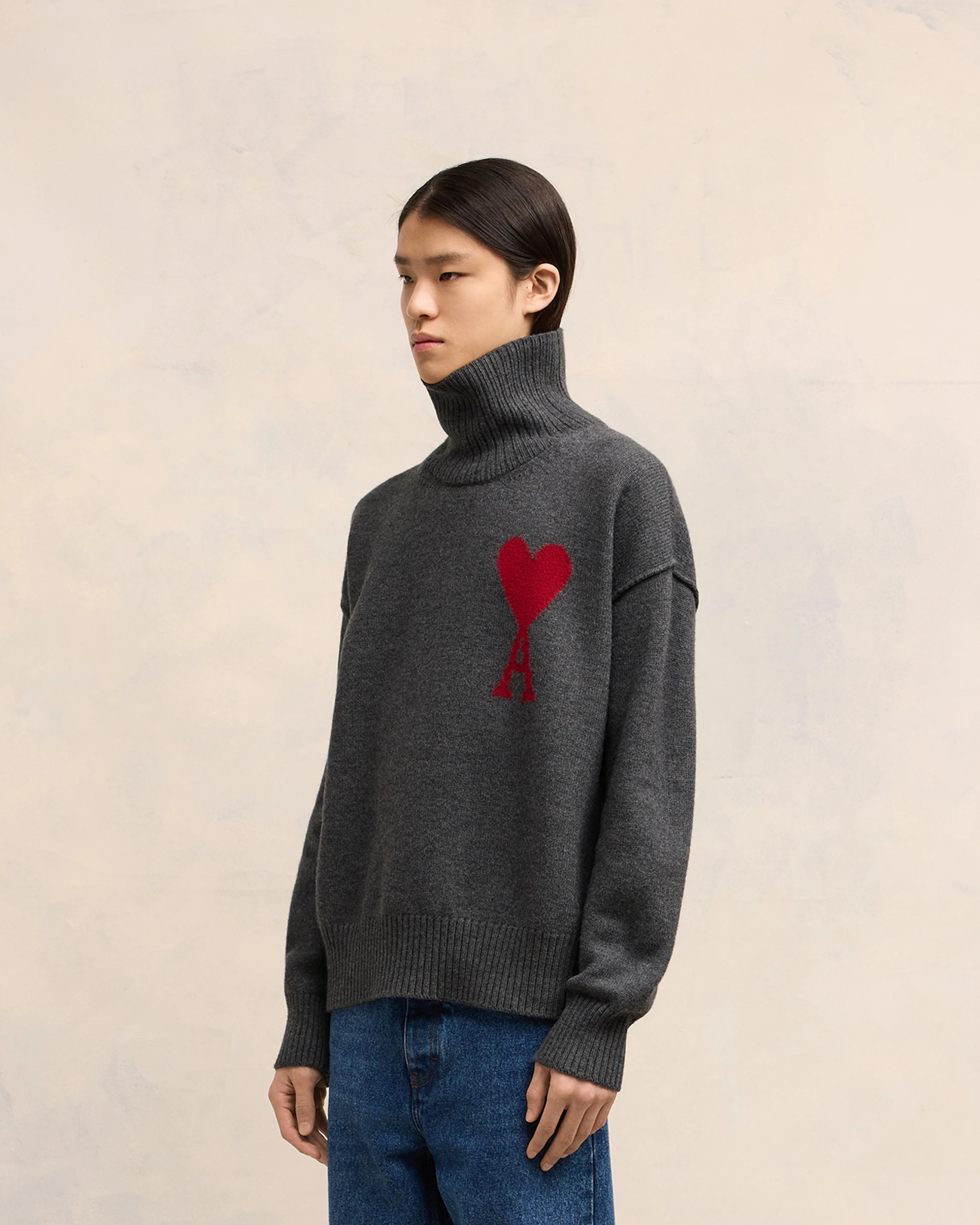 Grey Wool Ami de Coeur Sweater