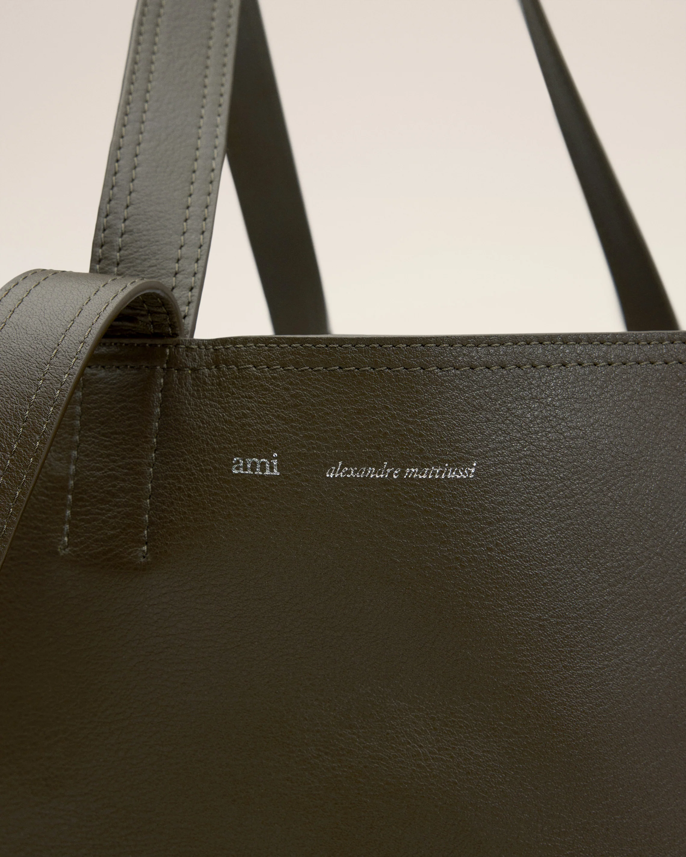Green Leather Midi Tote Bag