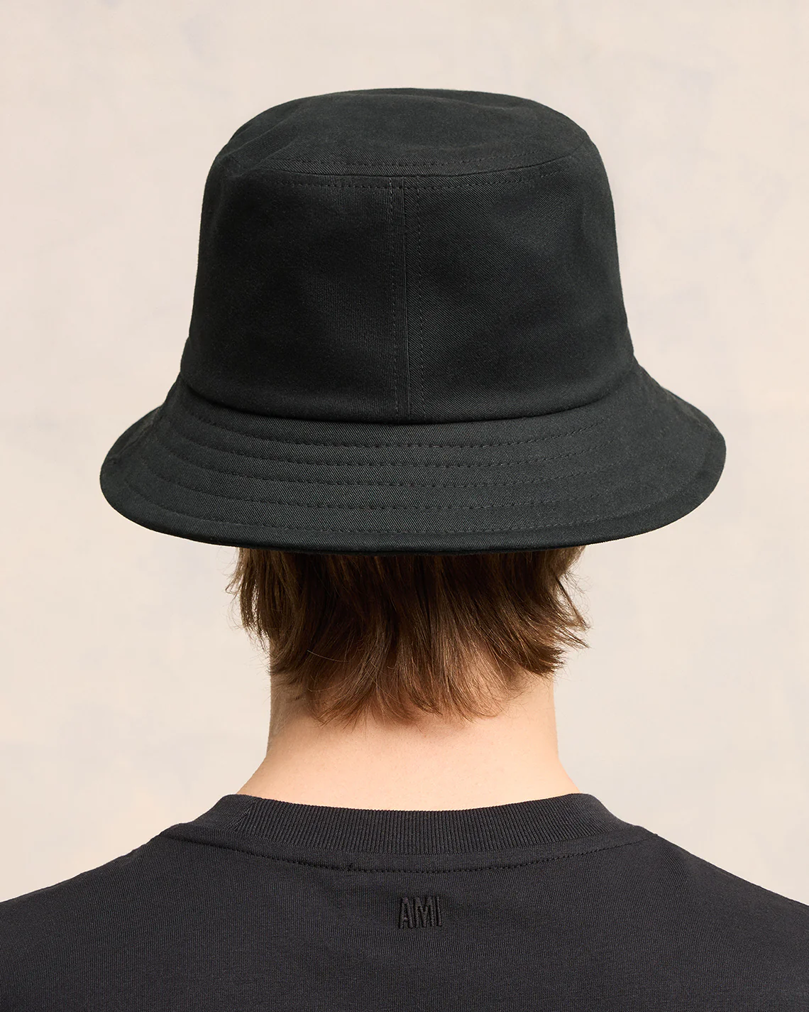 Black Cotton Ami de Coeur Embroidery Bucket Hat
