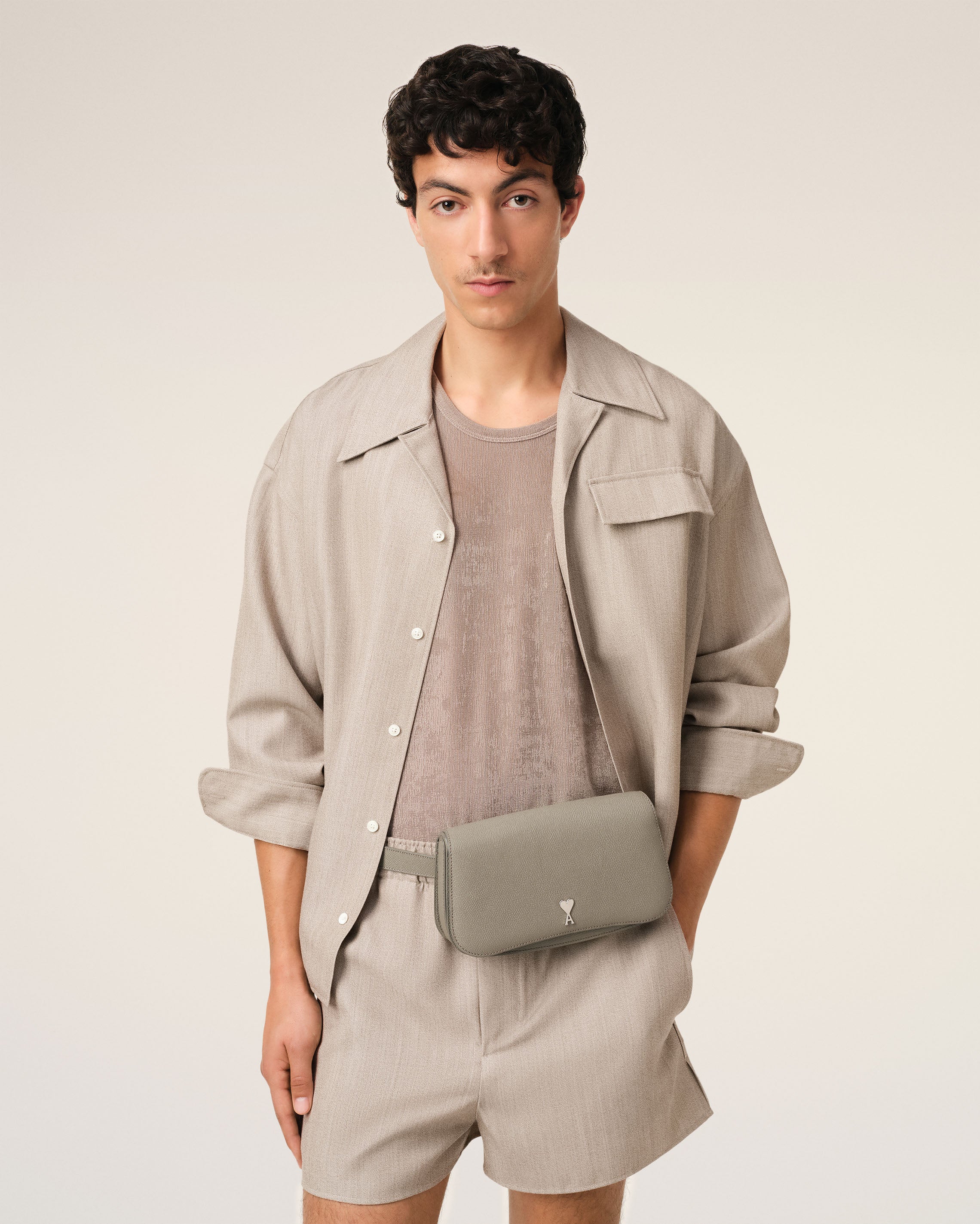 Grey Leather Crossbody Paris Paris Bag