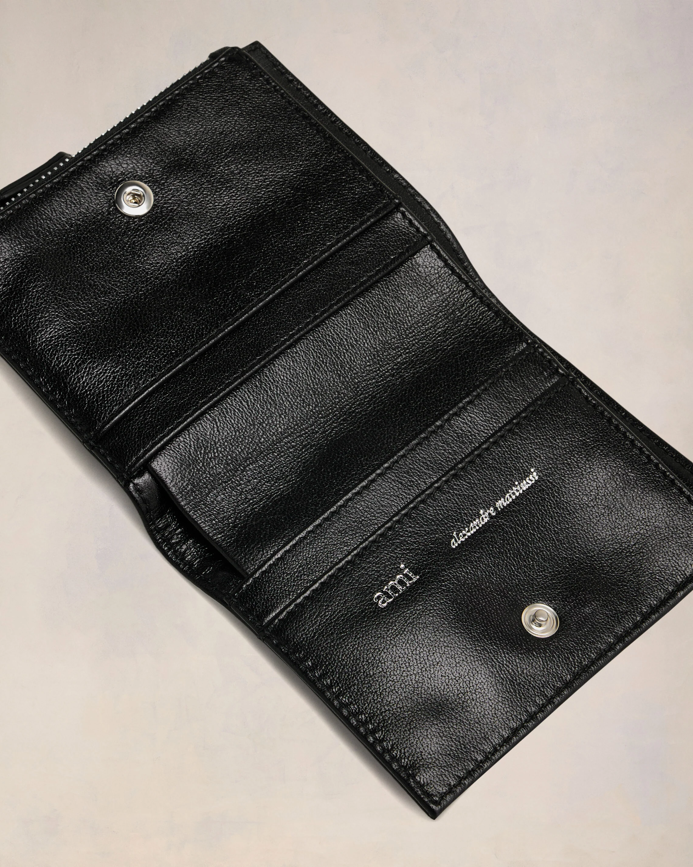Black Leather Voulez-Vous Folded Wallet