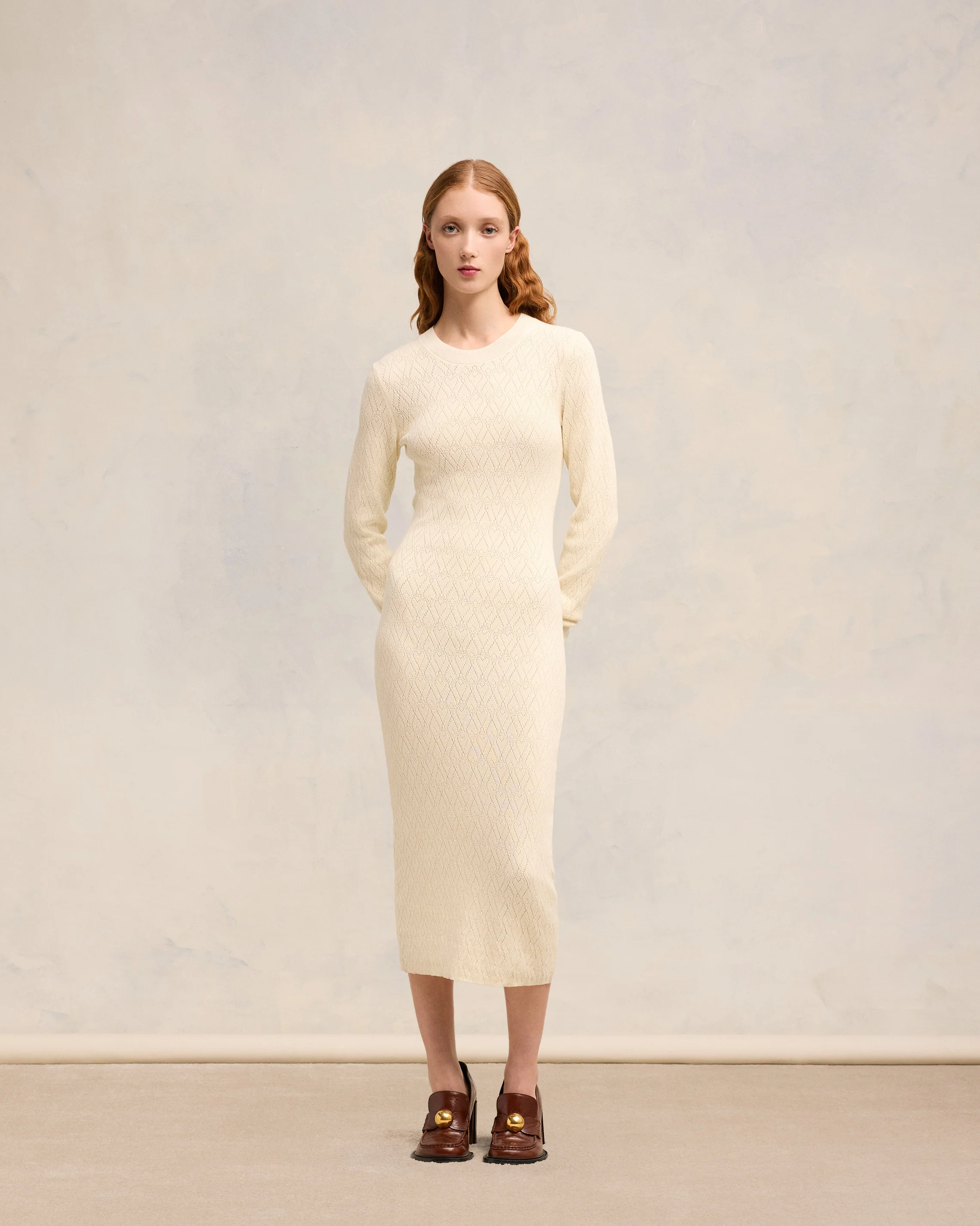 Ami de Coeur Pointelle Midi Dress