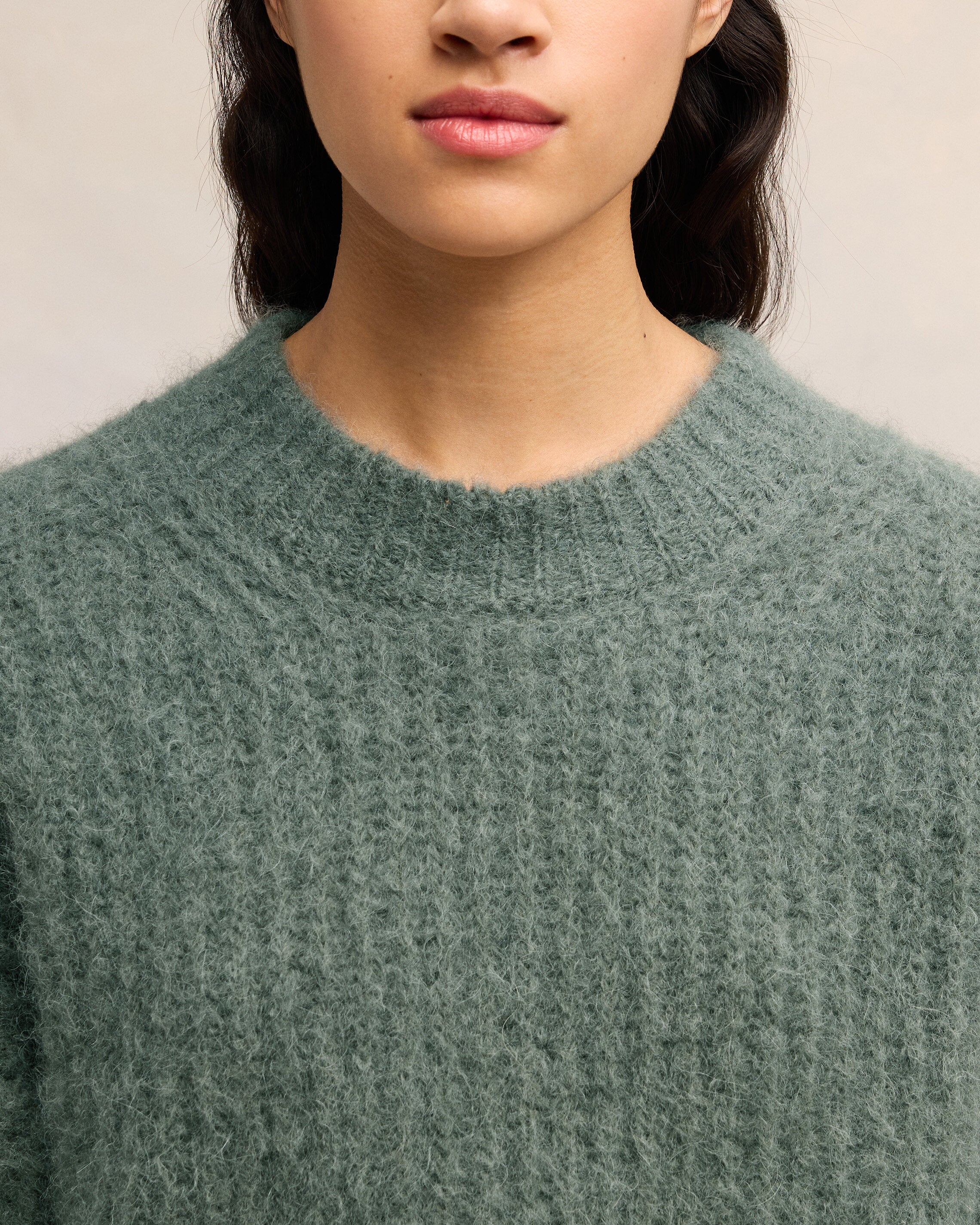 Alpaca Mohair Ribbed Sweater