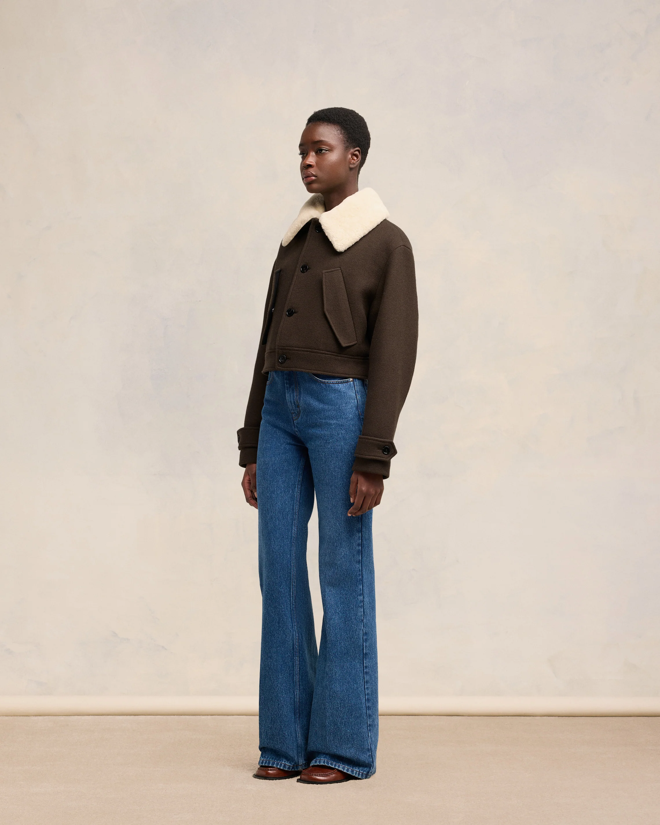 Short Shearling Collar Jacket