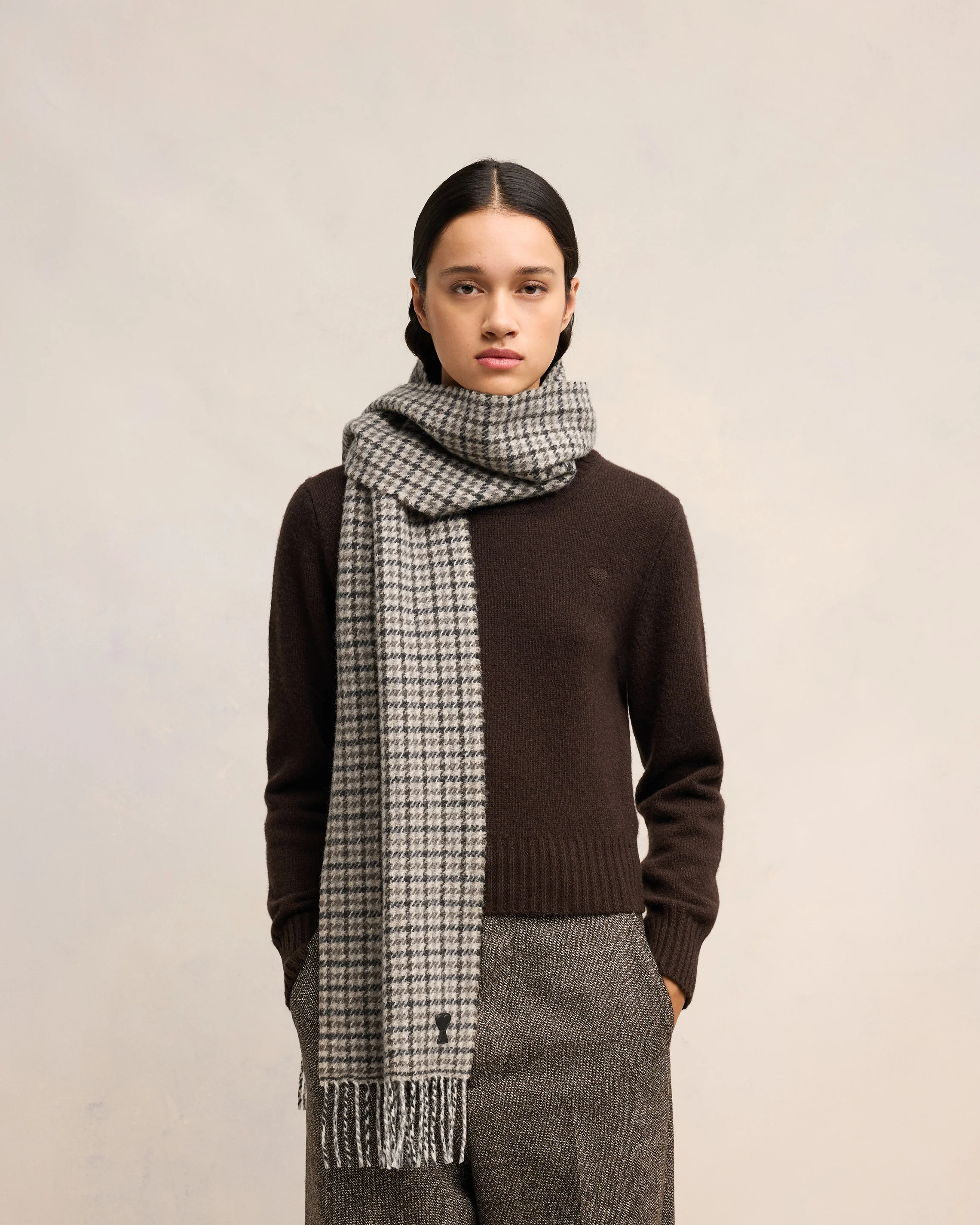 Ami de Coeur Leather Patch Scarf