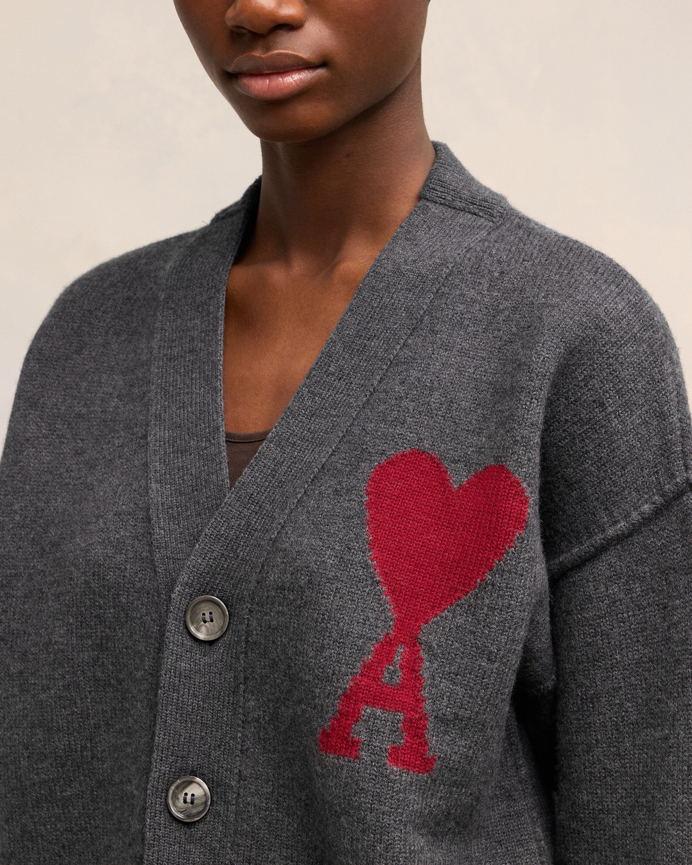 Grey Wool Ami de Coeur Cardigan