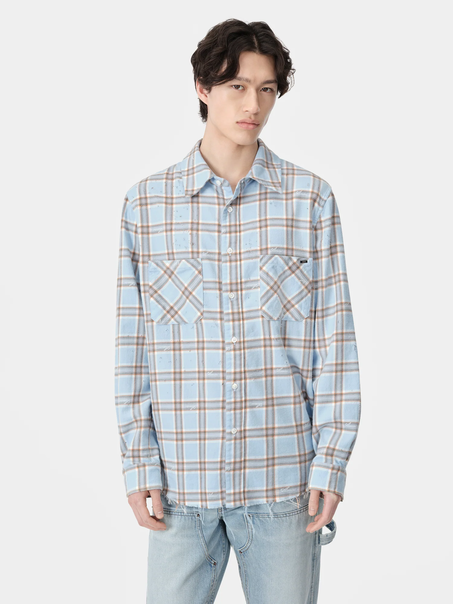 AMIRI SHOTGUN FLANNEL - Sea Blue