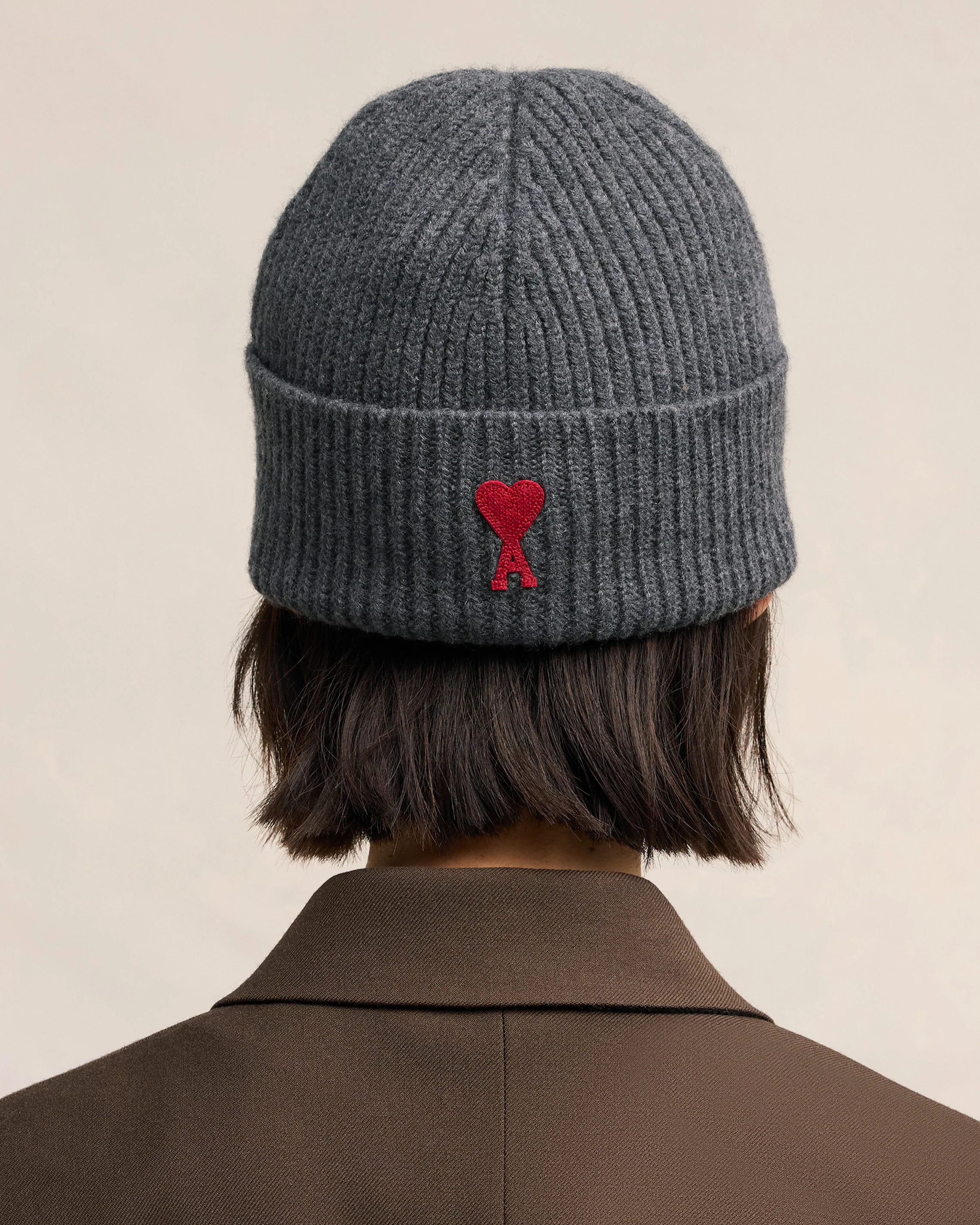 Grey Wool Ami de Coeur Beanie