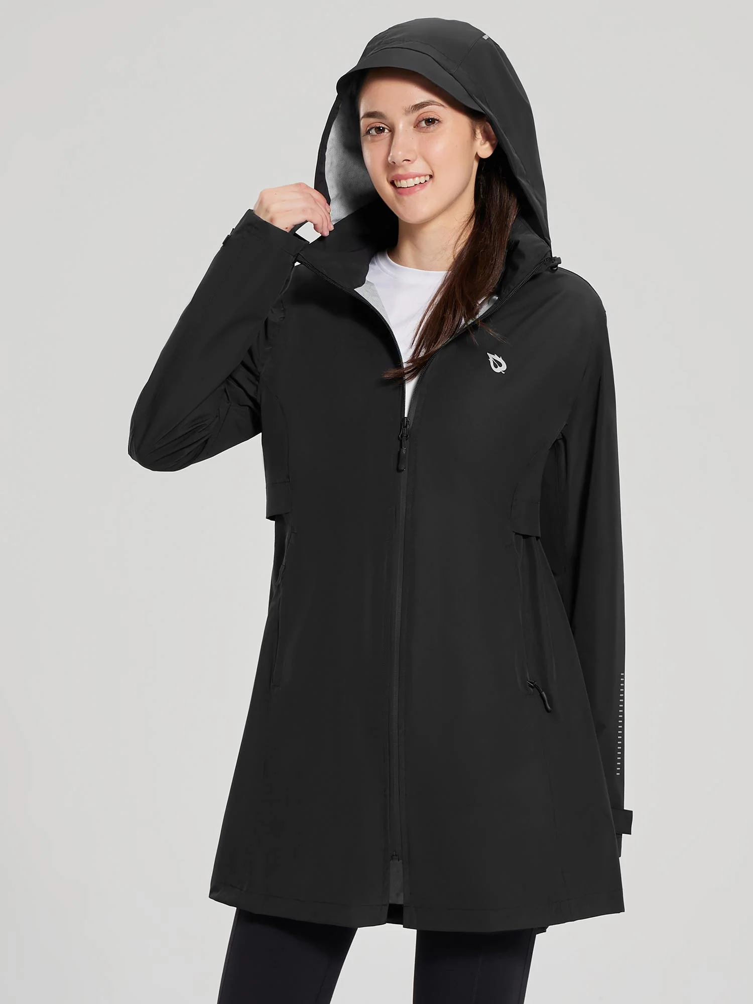 Flyleaf Mid-Length Hooded Waterproof Jacket
