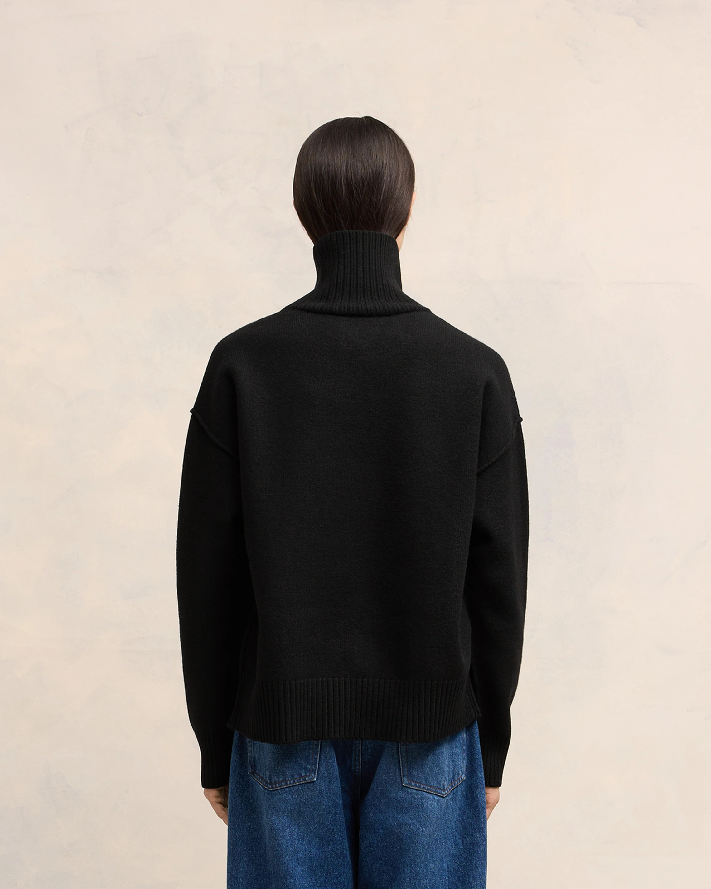 Black Wool Ami de Coeur Sweater