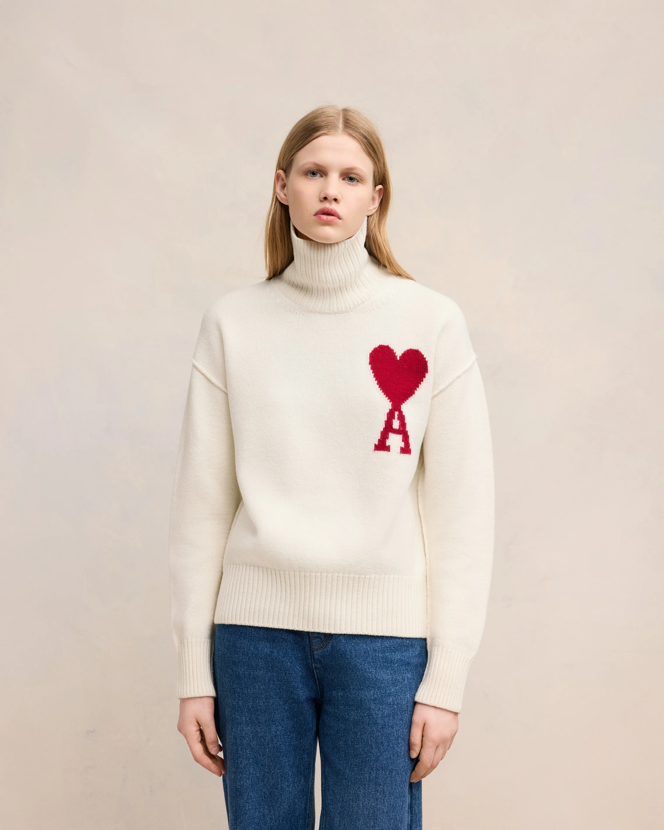 White Wool Ami de Coeur Sweater