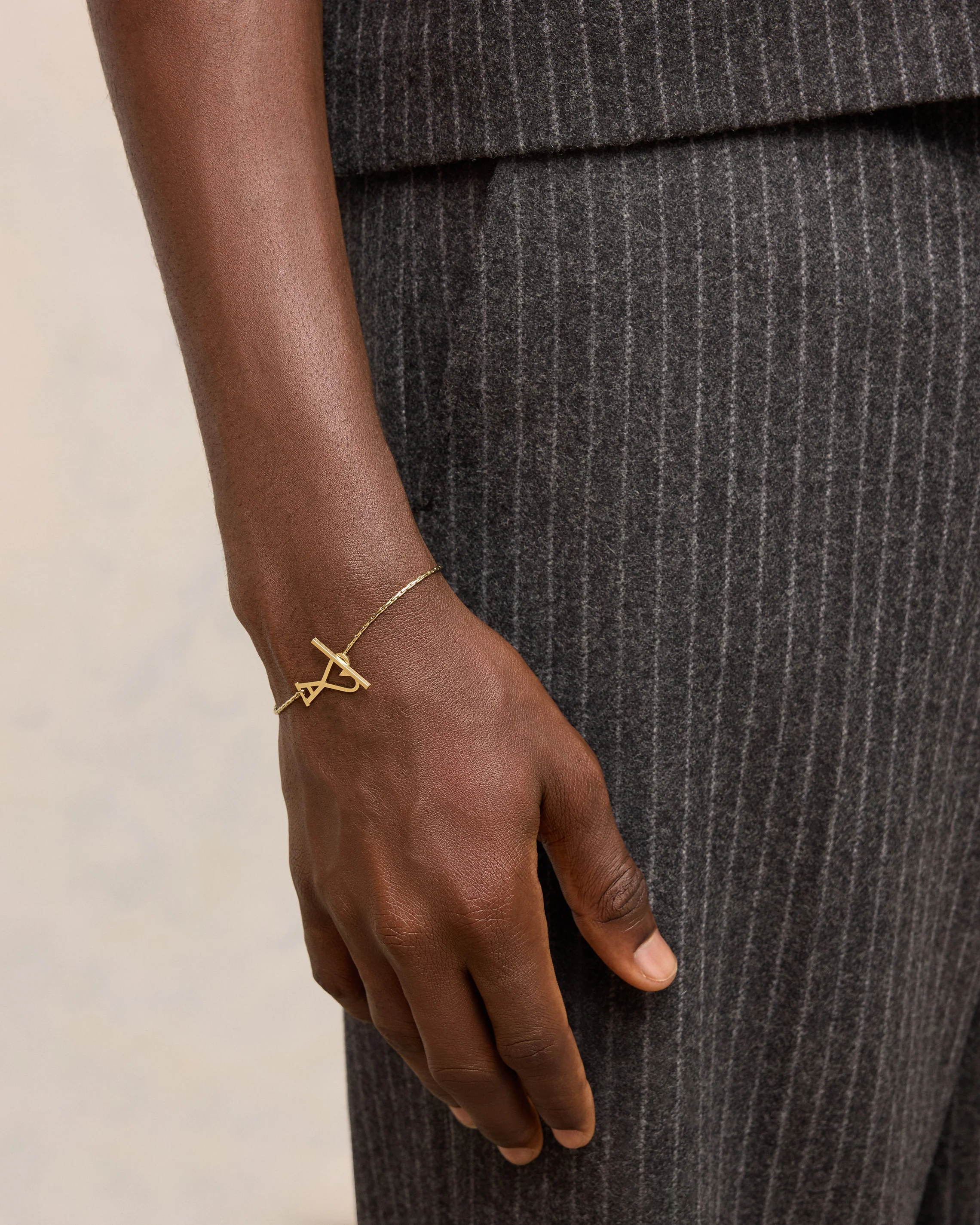 Gold Brass Ami de Coeur Chain Bracelet