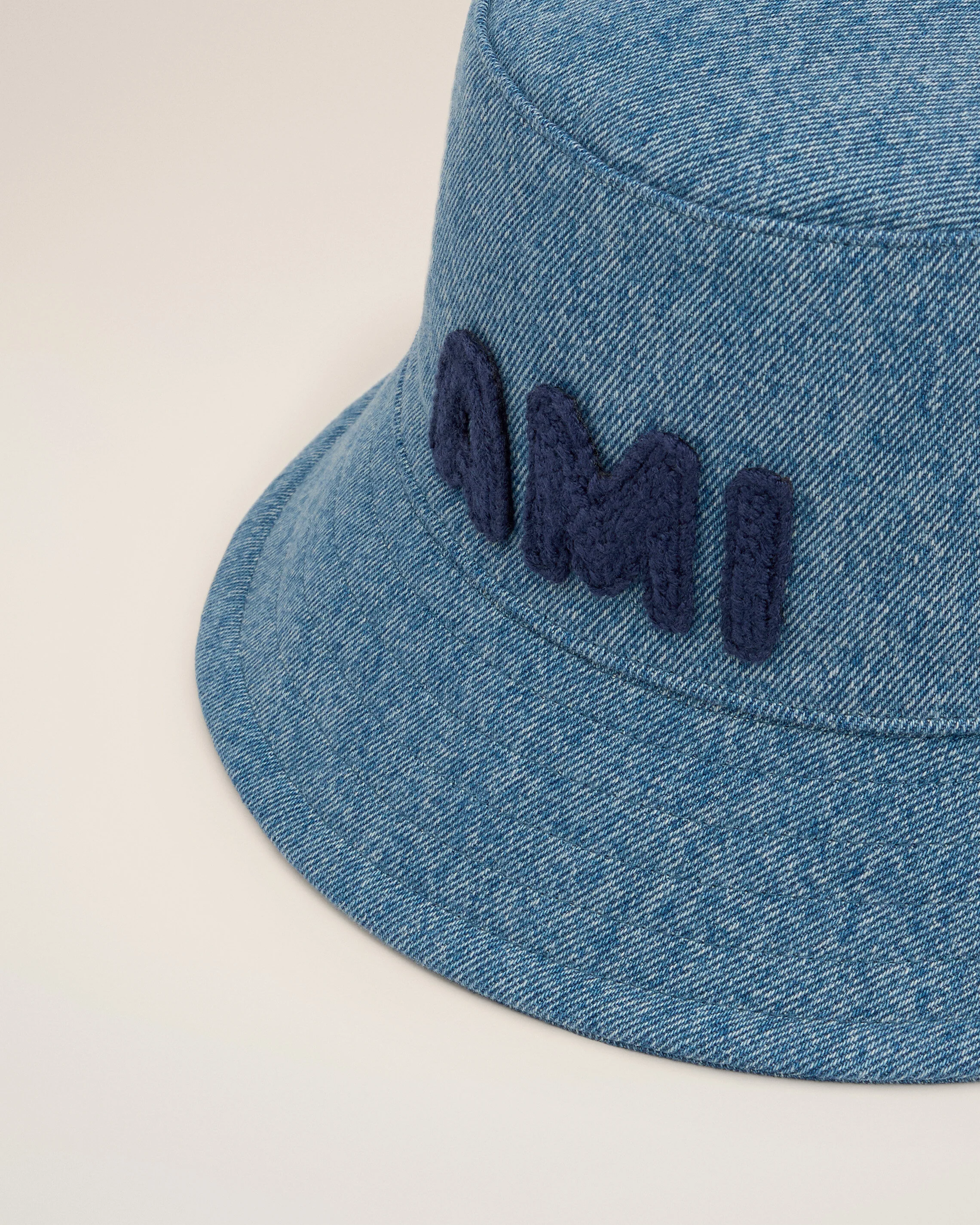 Blue Cotton Ami Paris Patch Bucket Hat