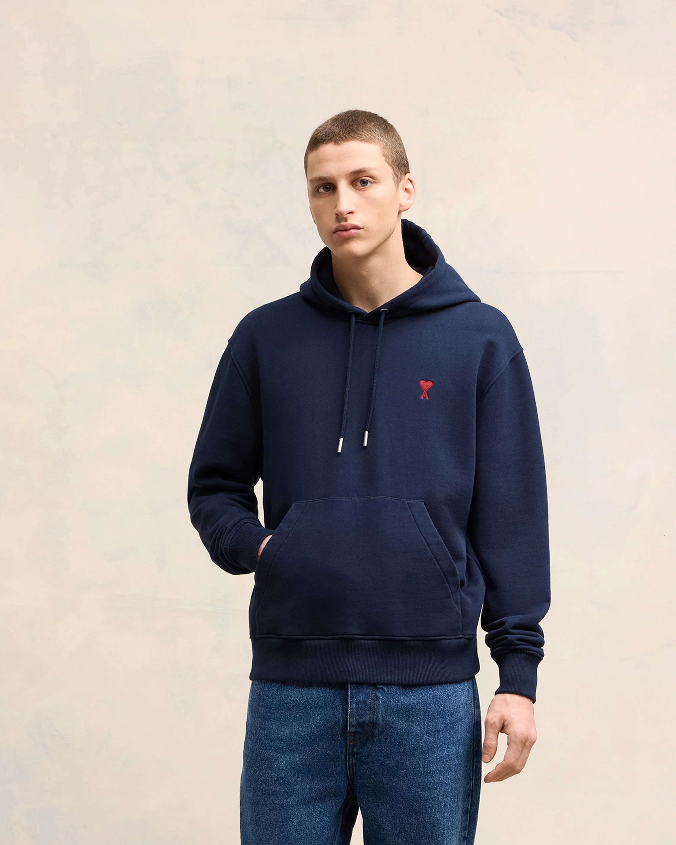 Navy Cotton Ami de Coeur Hoodie