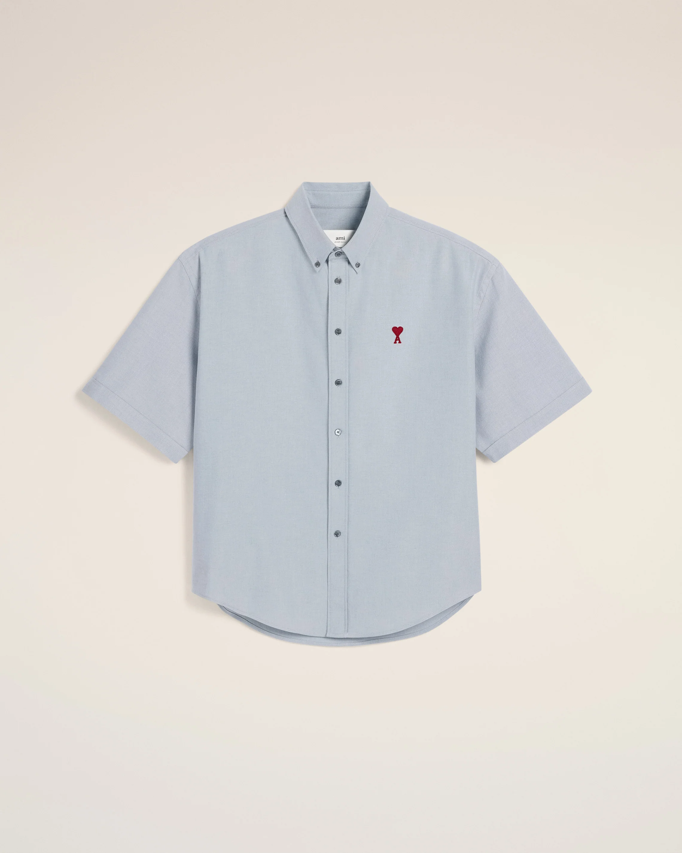 Blue Cotton Boxy Fit Short Sleeves Shirt