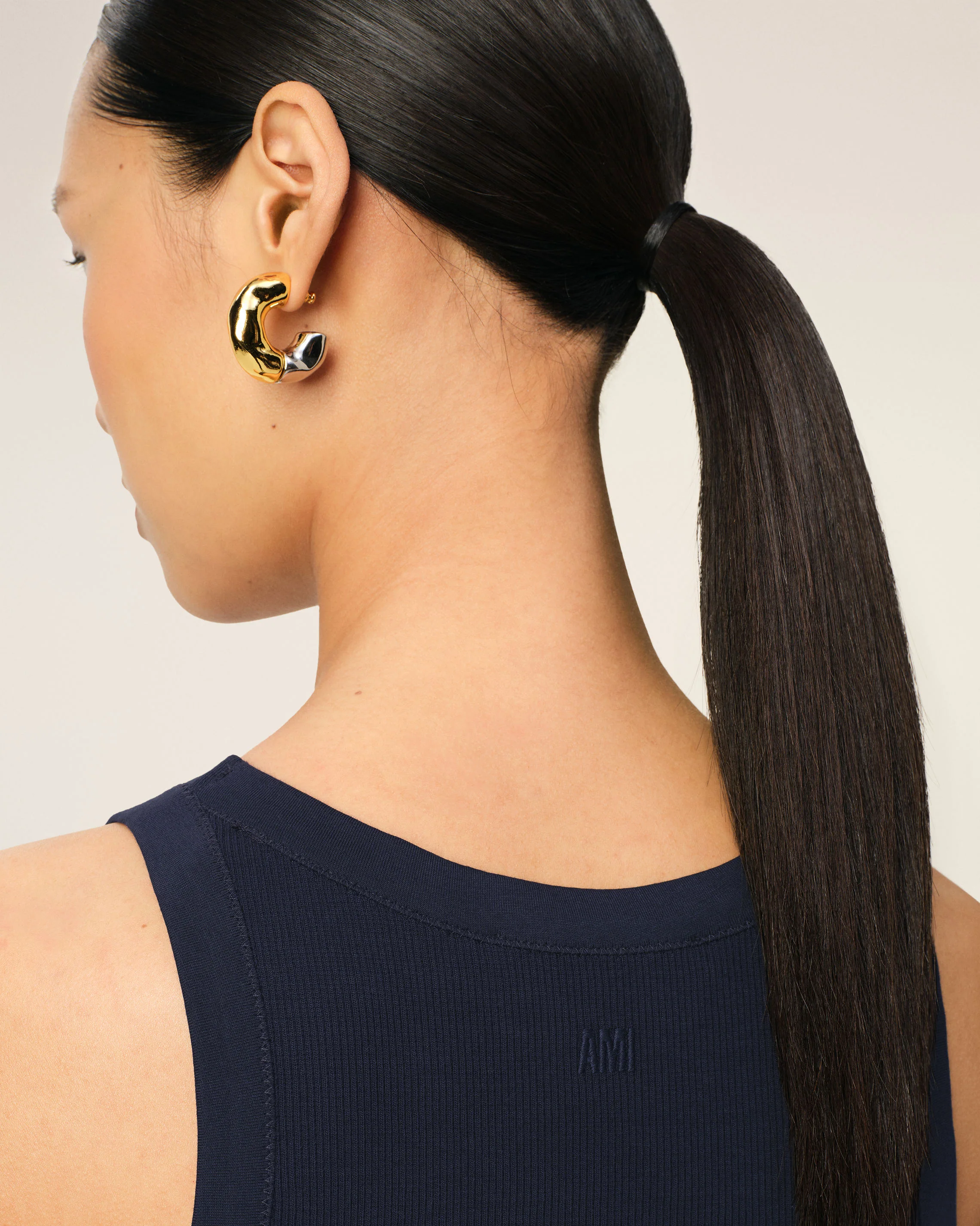 Navy Cotton Rib Ami de Coeur Tanktop