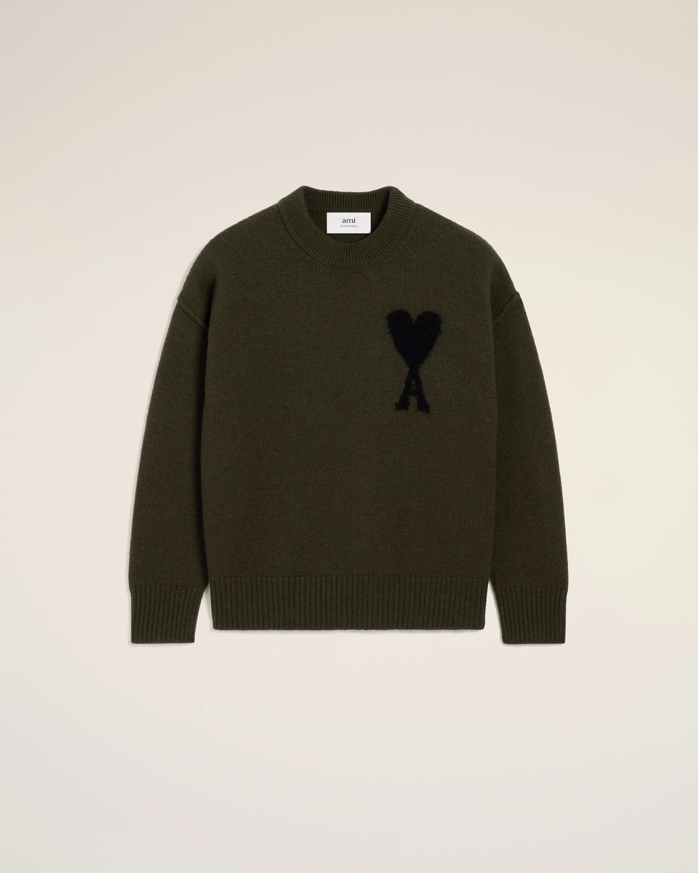 Khaki Wool Ami De Coeur Sweater