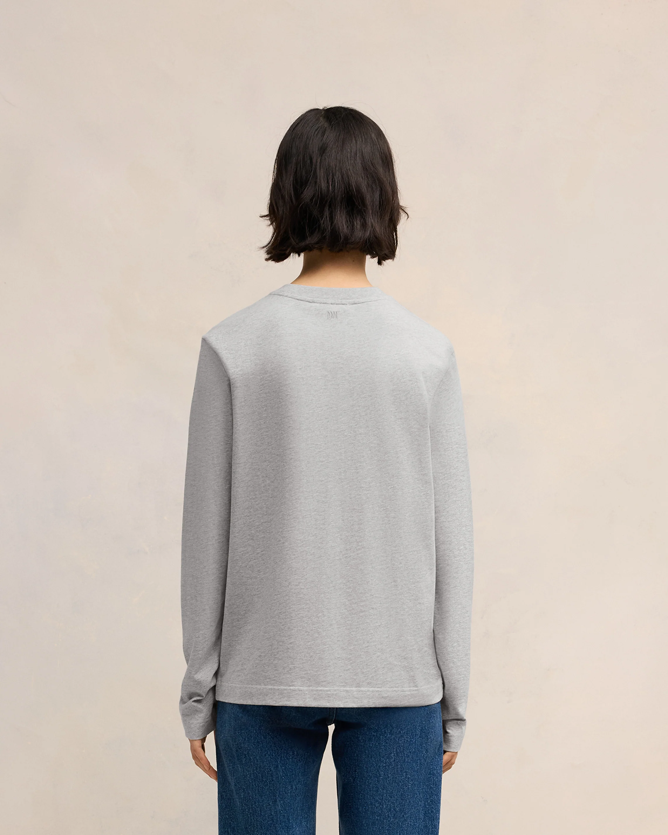 Grey Cotton Ami de Coeur Long Sleeves T-Shirt