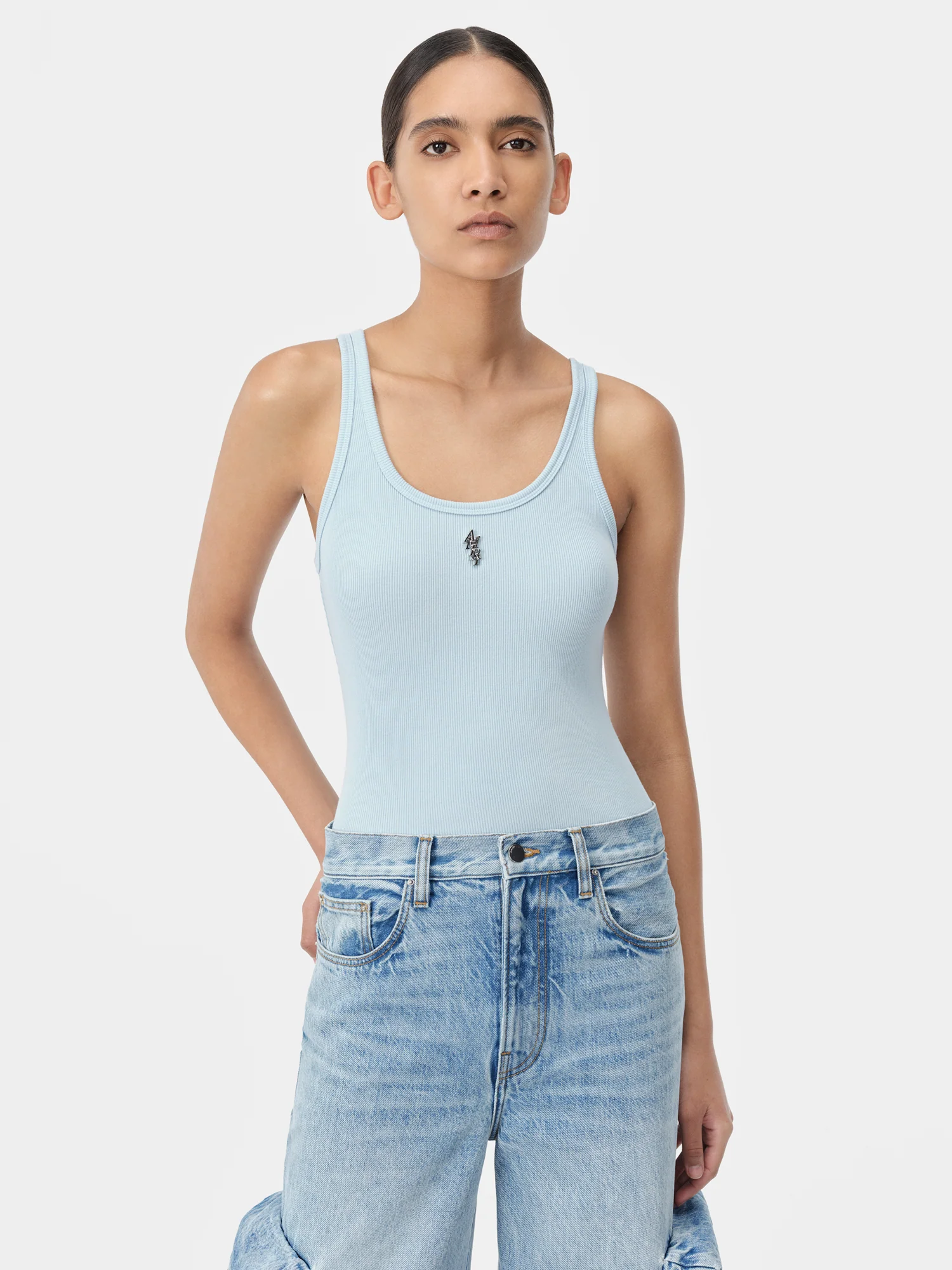WOMEN - WOMEN'S AMIRI STACKED RIBBED TANK - Cerulean