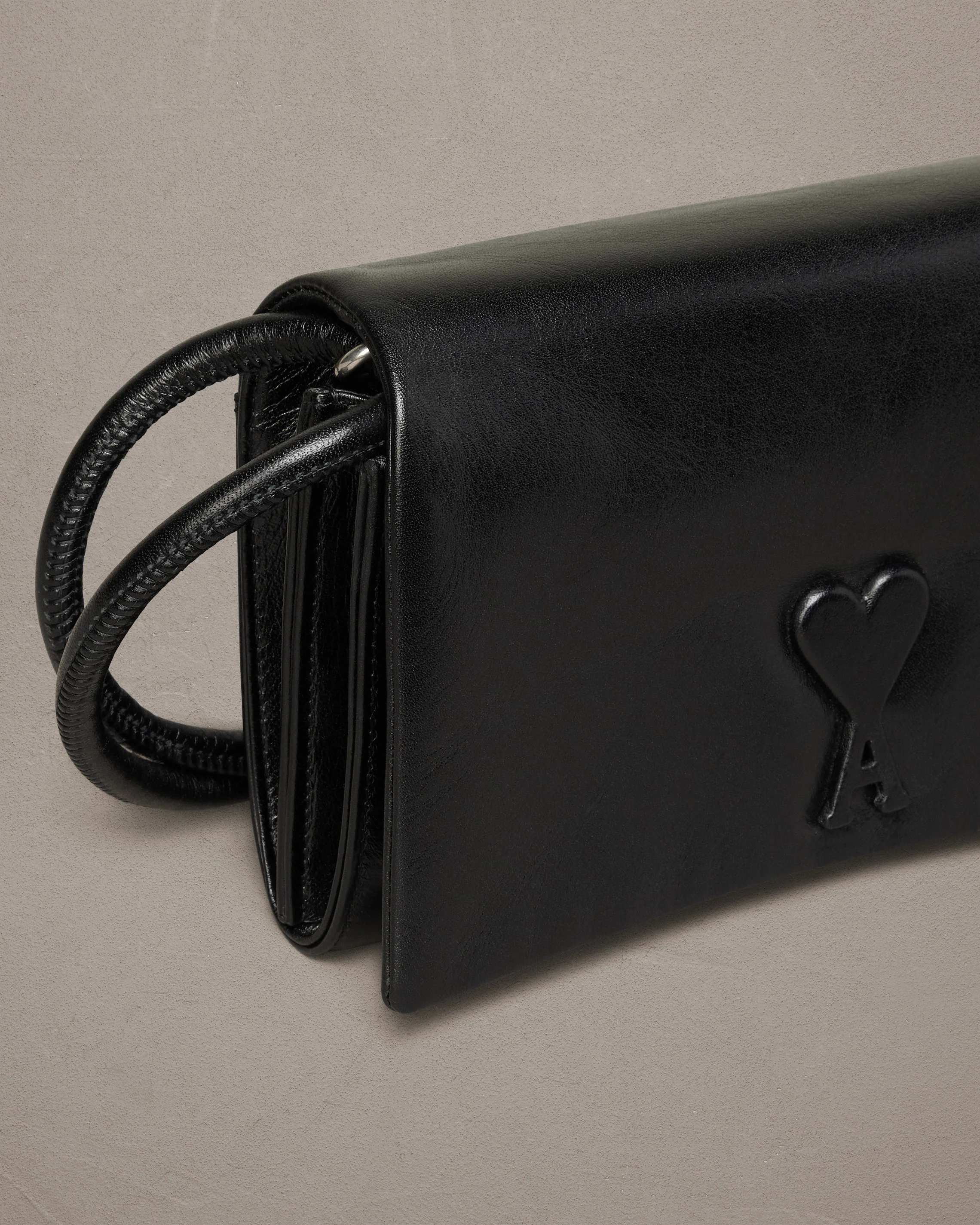 Black Leather Voulez-Vous Wallet Strap