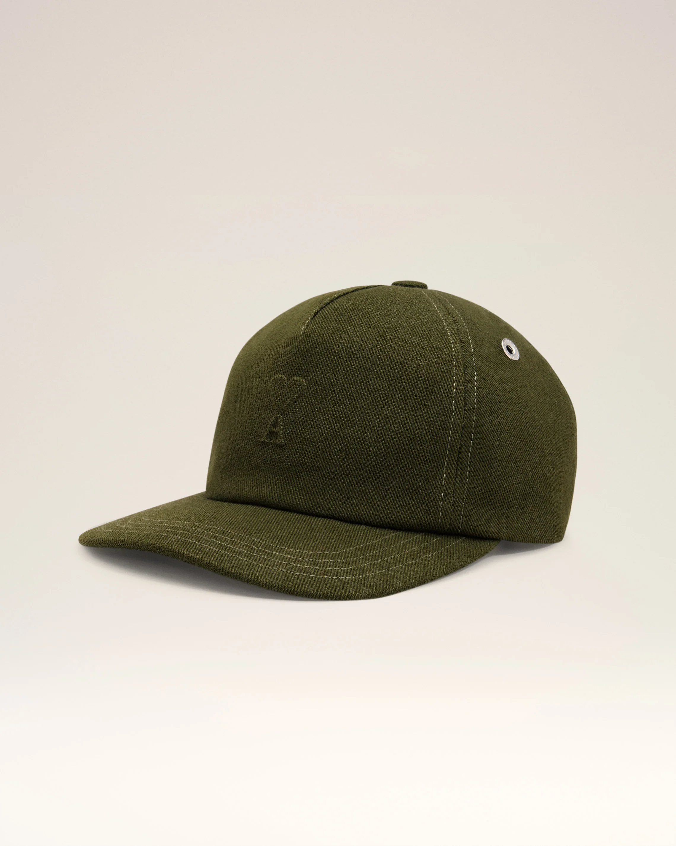Green Cotton Embossed Ami de Coeur Cap