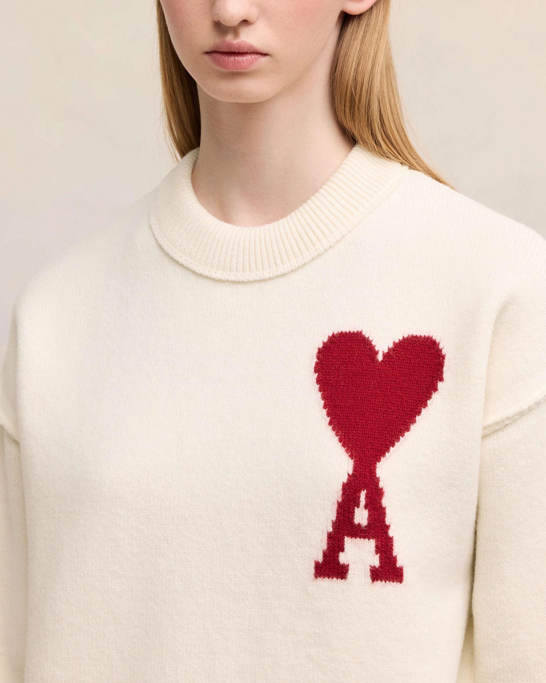 White Wool Ami de Coeur Sweater