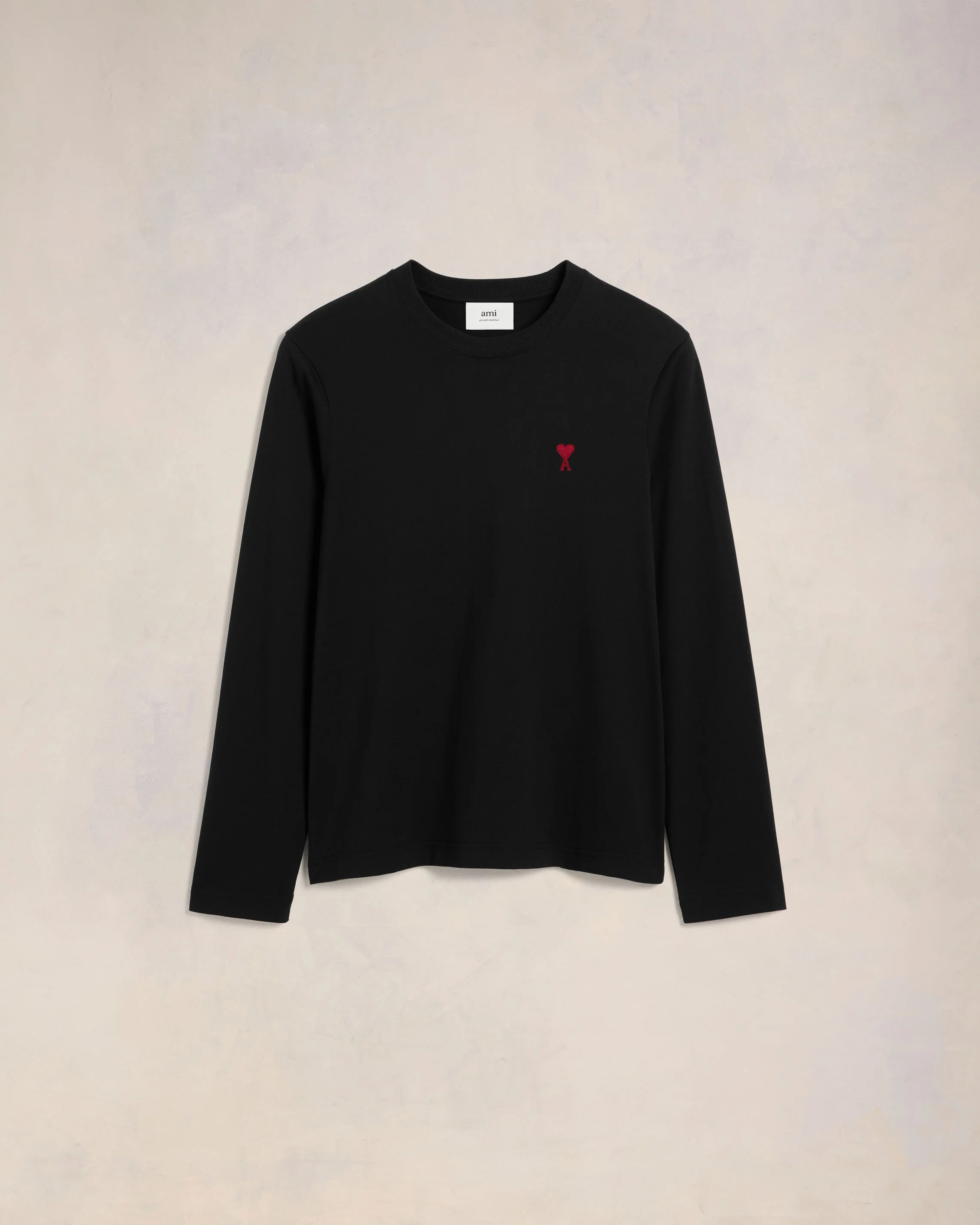 Black Cotton Ami de Coeur Long Sleeves T-Shirt