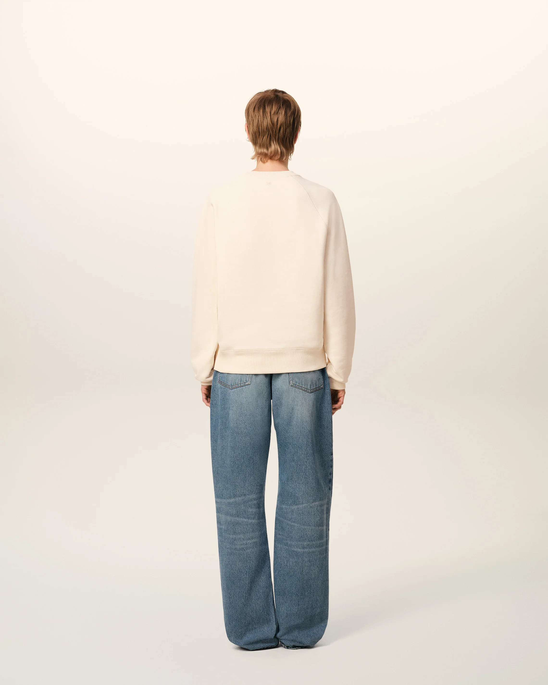 Beige Cotton Ami de Coeur Patch Sweatshirt