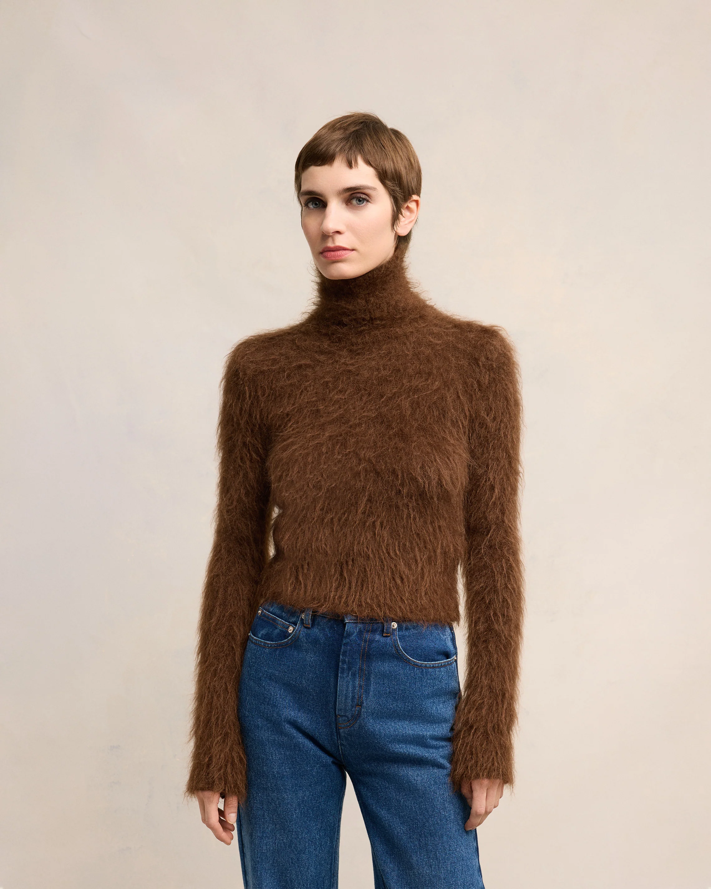 Alpaca Mohair Brushed Sweater
