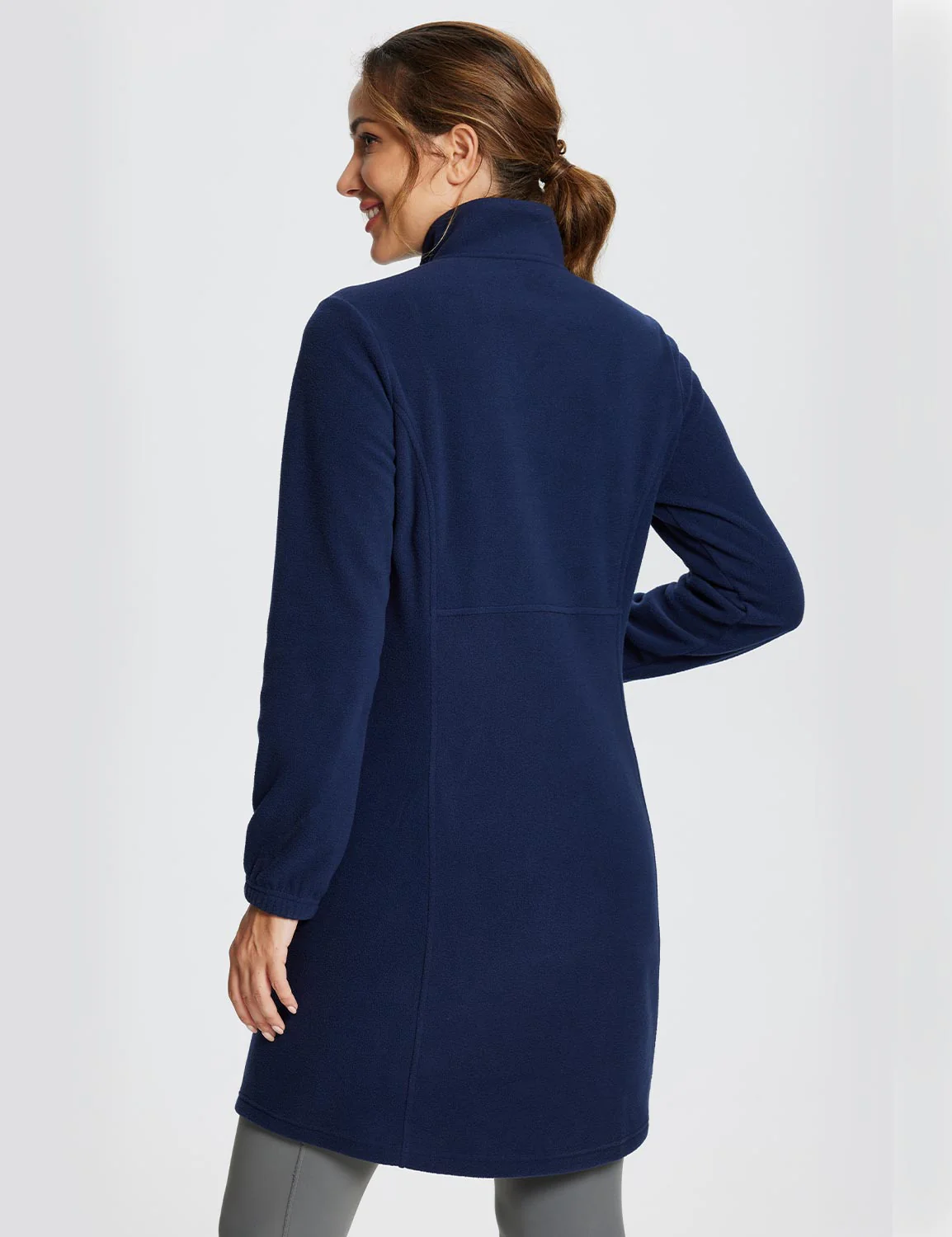 Long-Sleeve Quarter Zip Thermal Tunic Dress