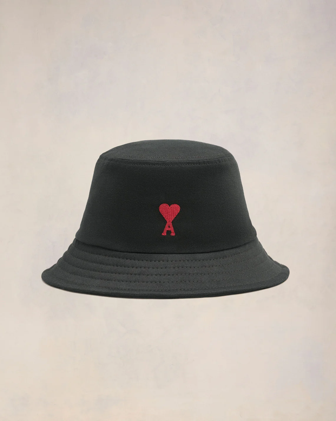 Black Cotton Ami de Coeur Embroidery Bucket Hat