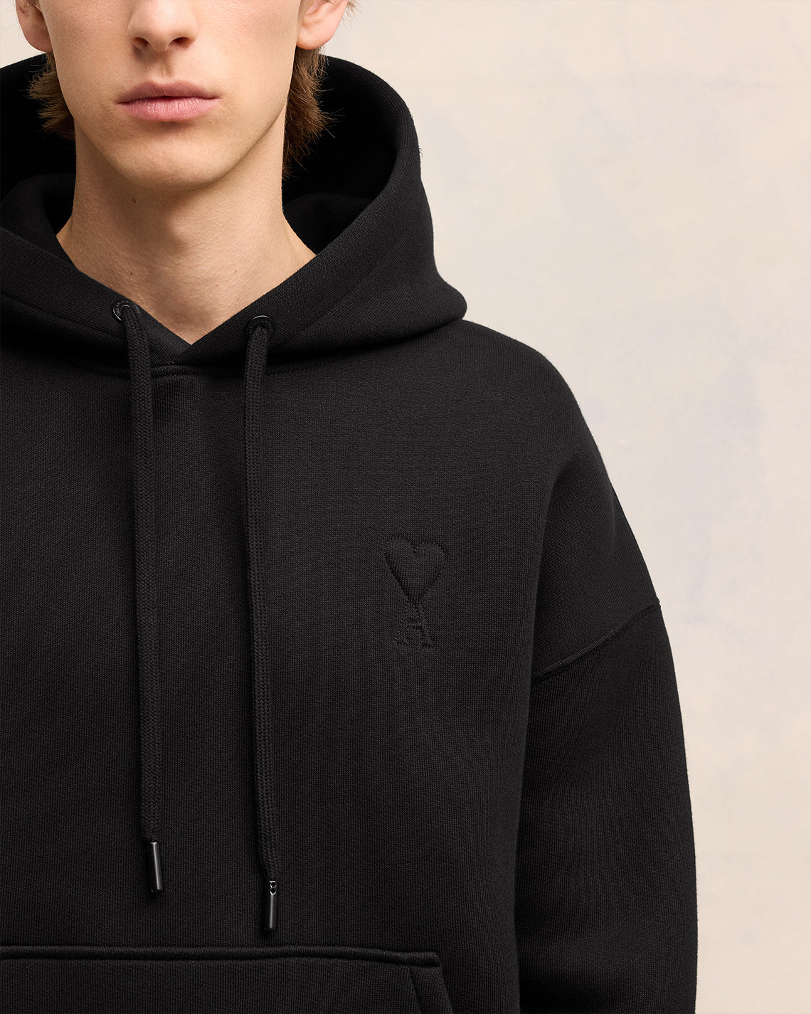 Black Cotton Ami de Coeur Hoodie