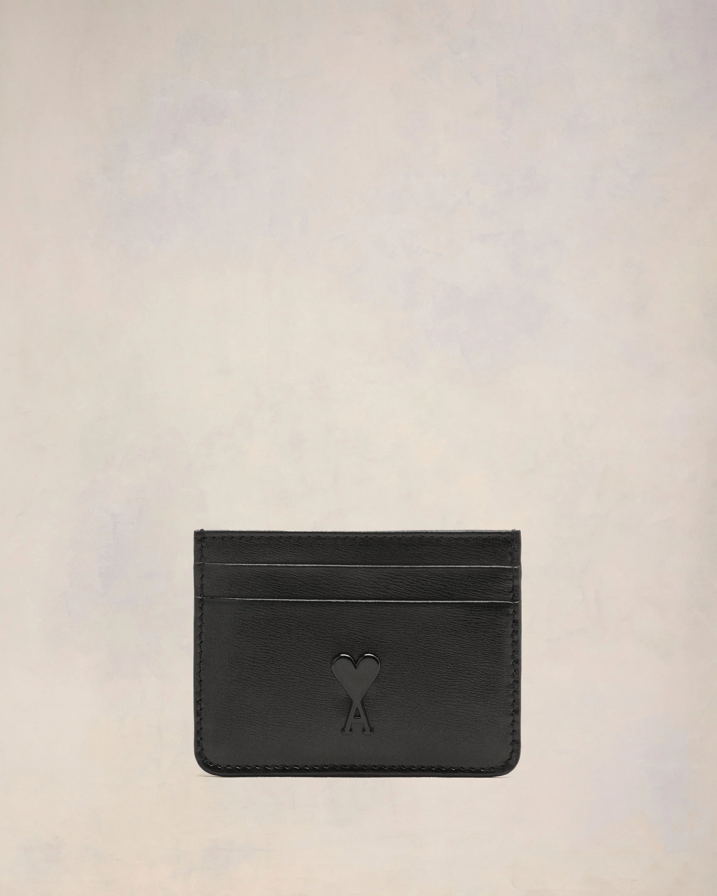 Black Leather Ami de Coeur Card Holder