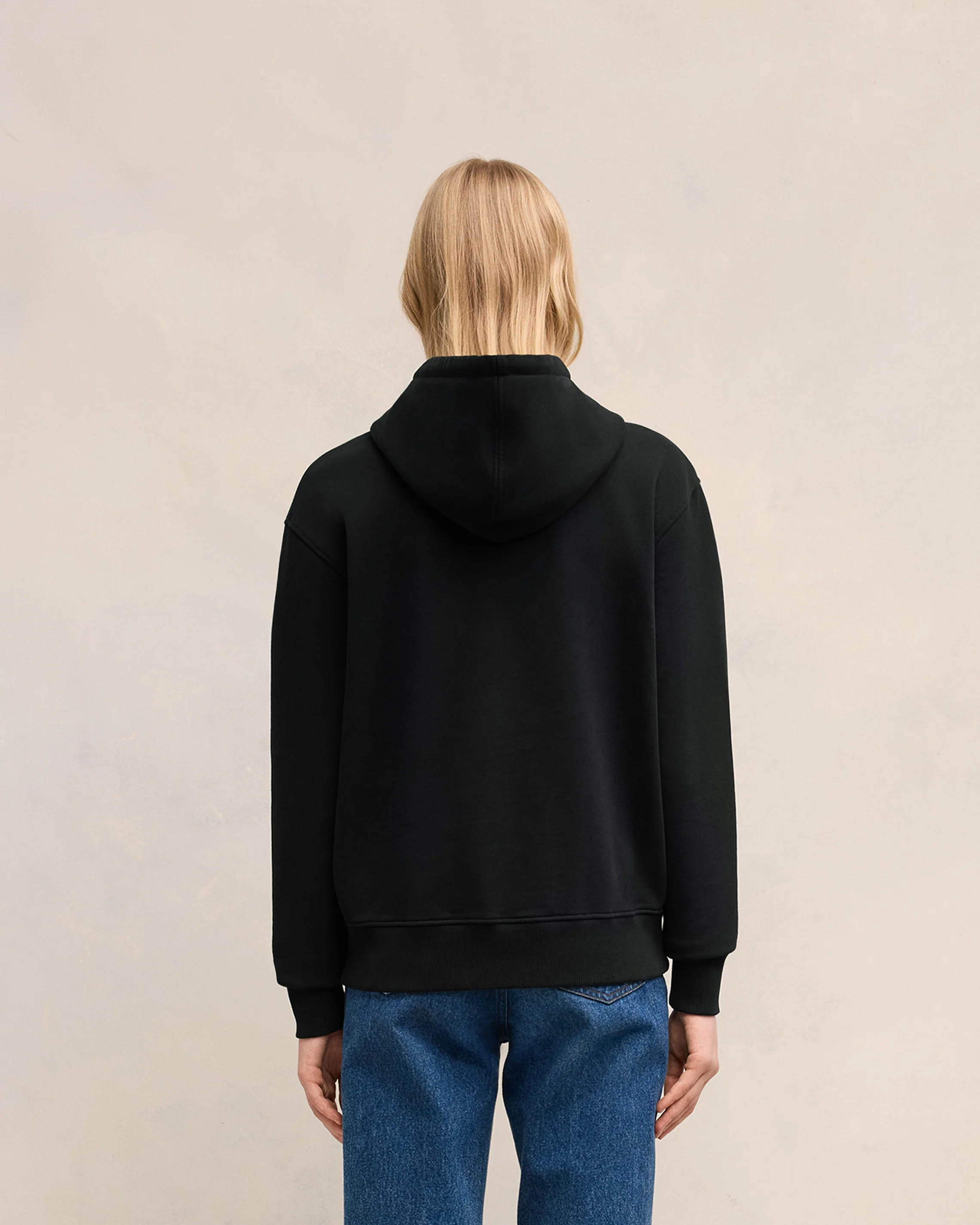 Black Cotton Ami de Coeur Hoodie