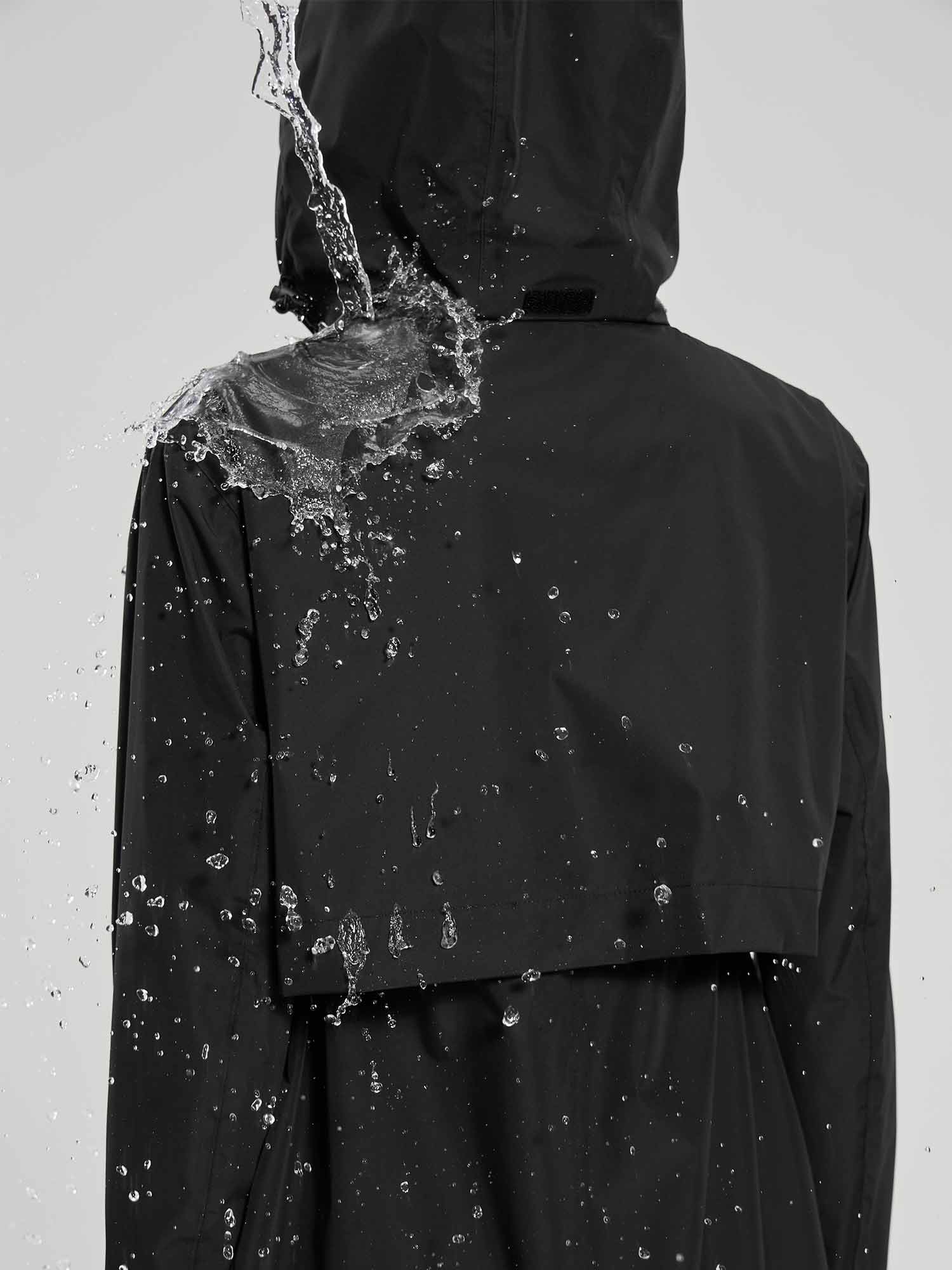 Flyleaf Mid-Length Hooded Waterproof Jacket