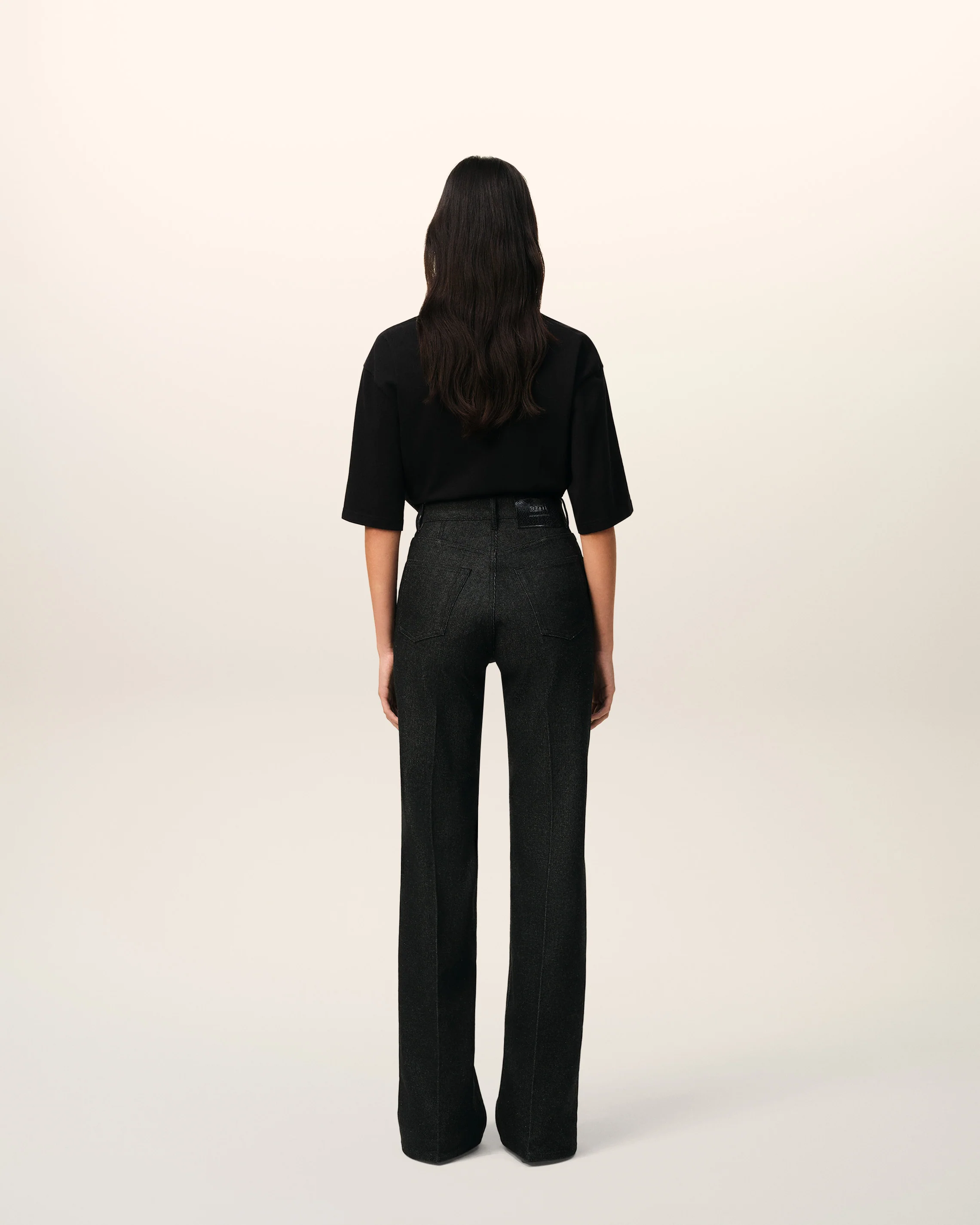 Black Cotton Flare Fit Jeans