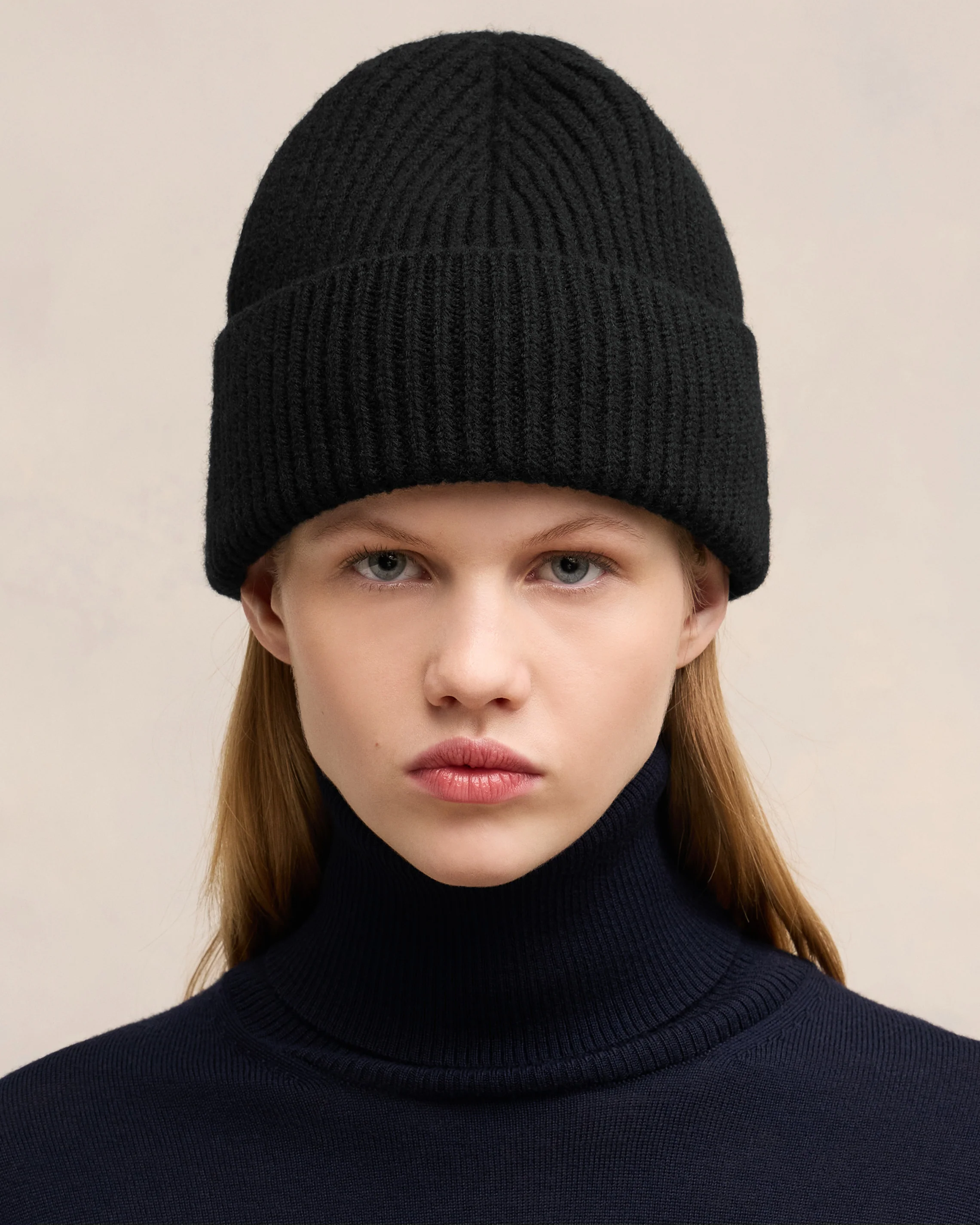 Black Wool Ami de Coeur Beanie