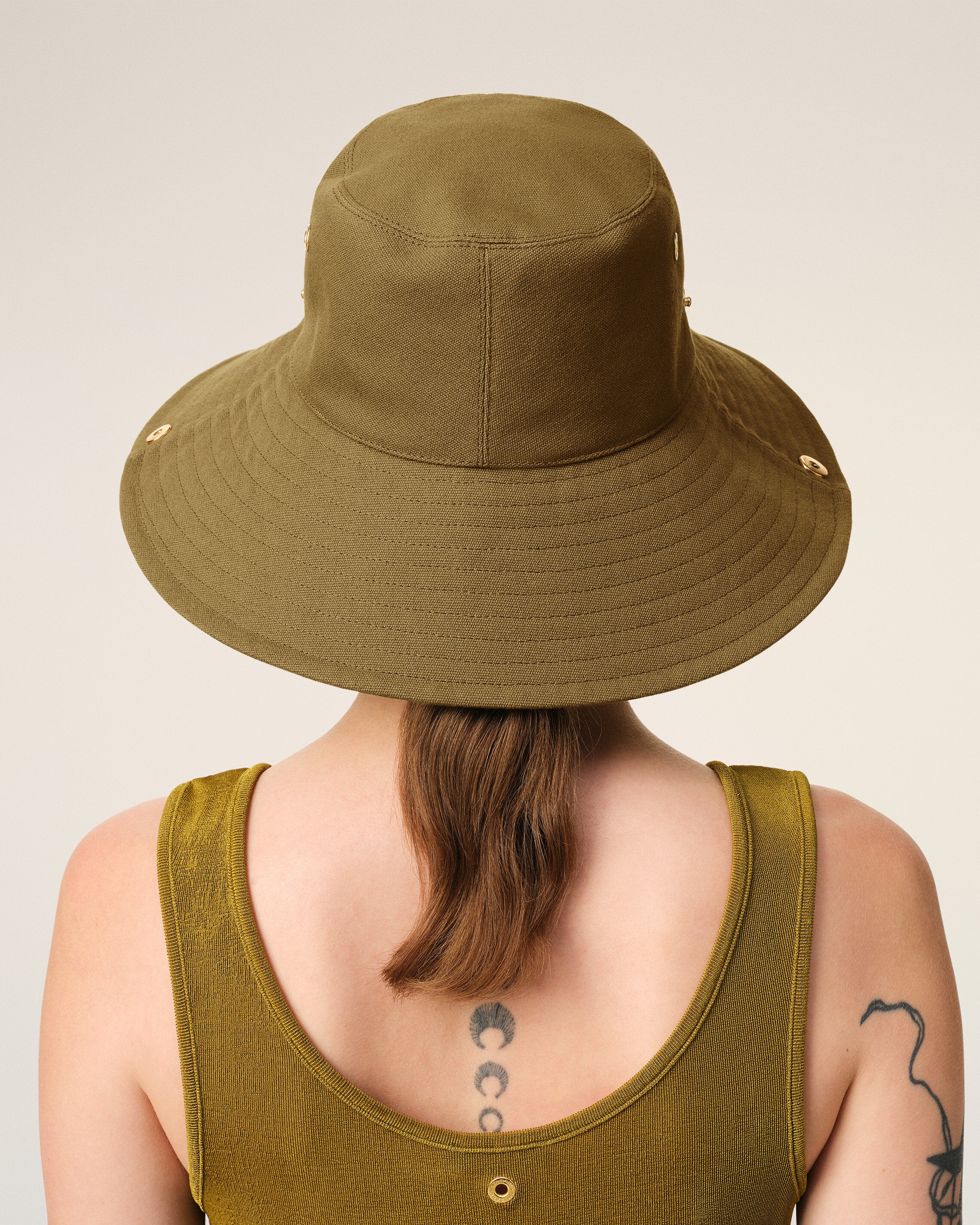 Khaki Cotton Ami de Coeur Plate Hat