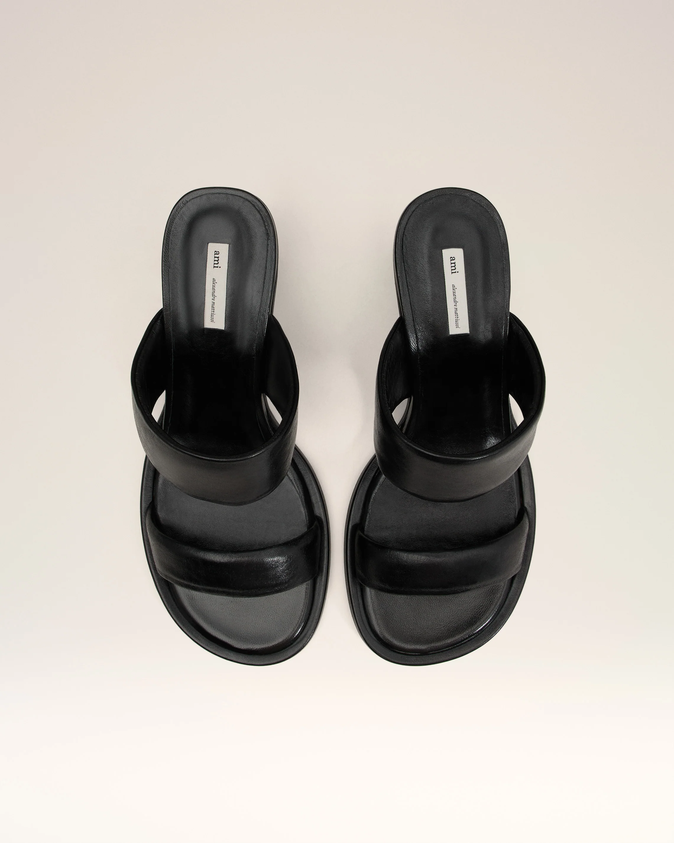 Black Leather Piano Sandals