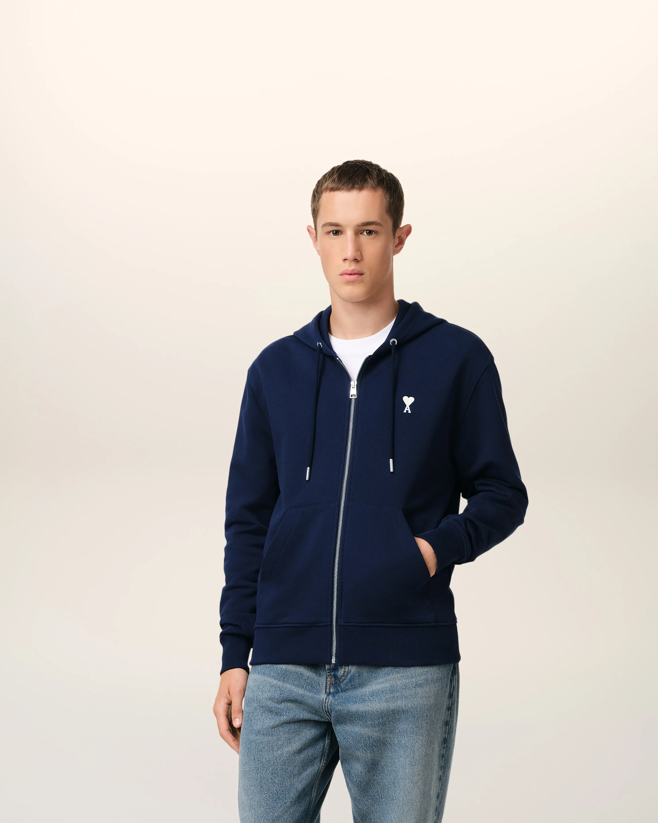 Navy Cotton Ami de Coeur Hoodie