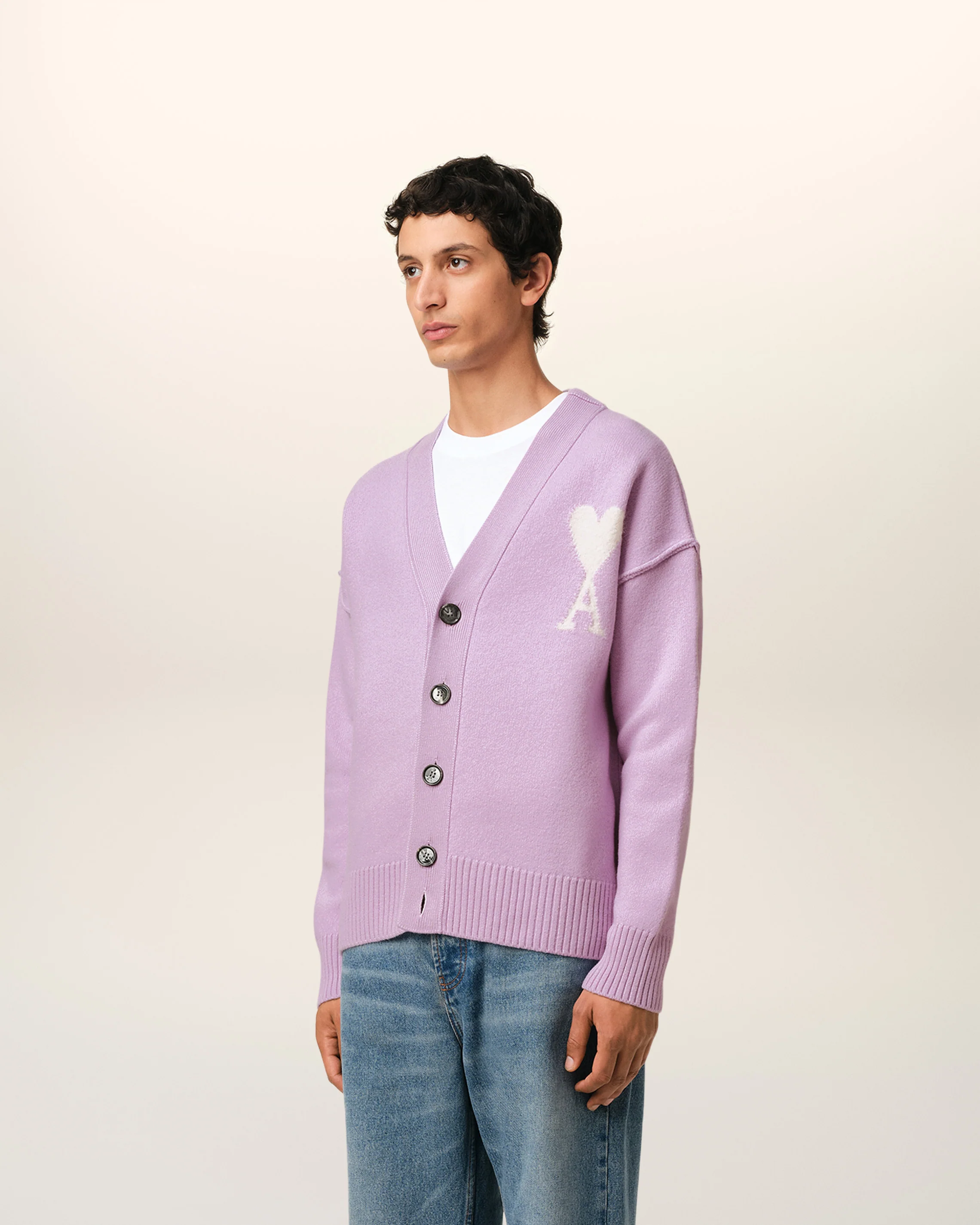 Purple Wool Ami de Coeur Cardigan