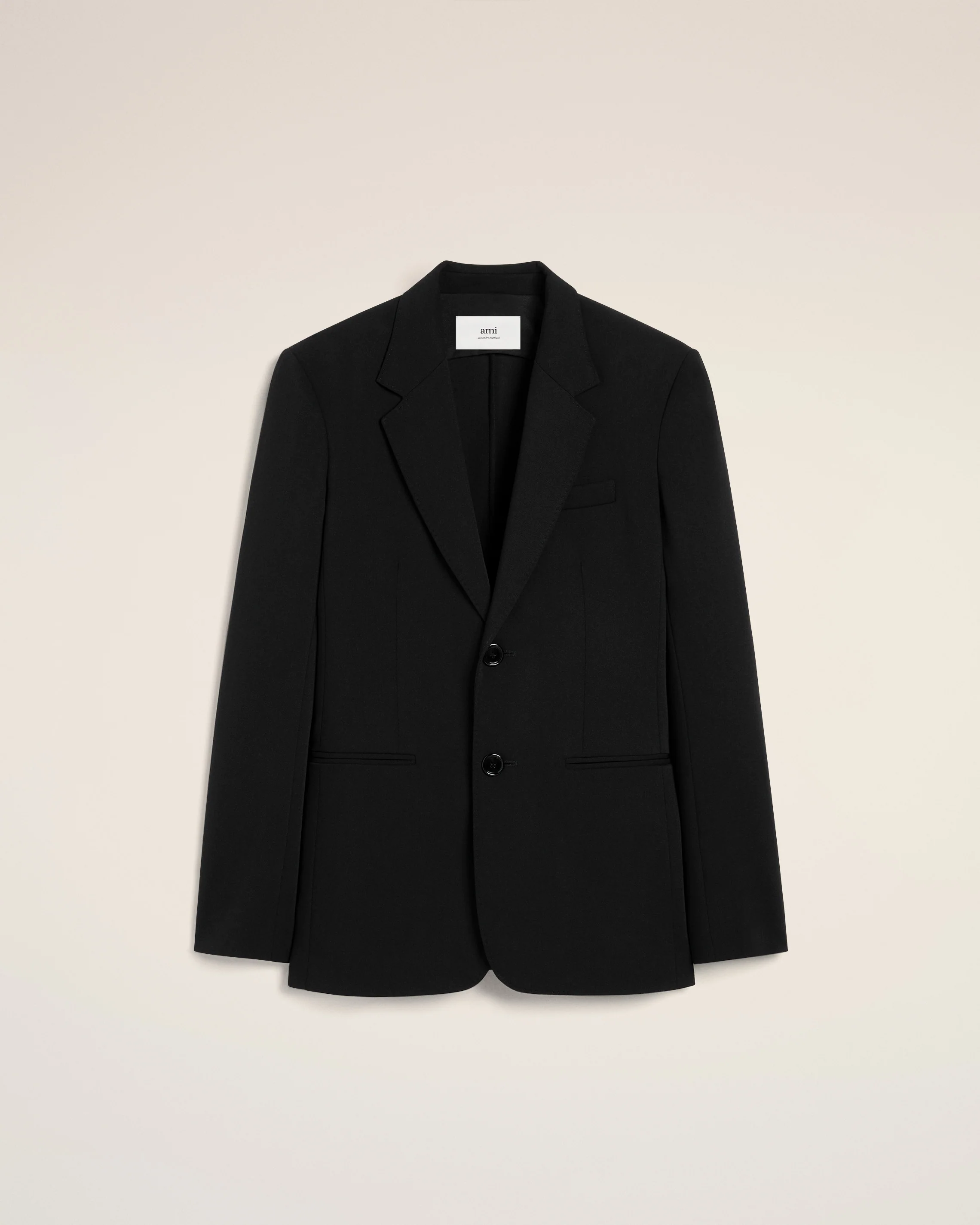 Black Wool Semi-Lined Jacket