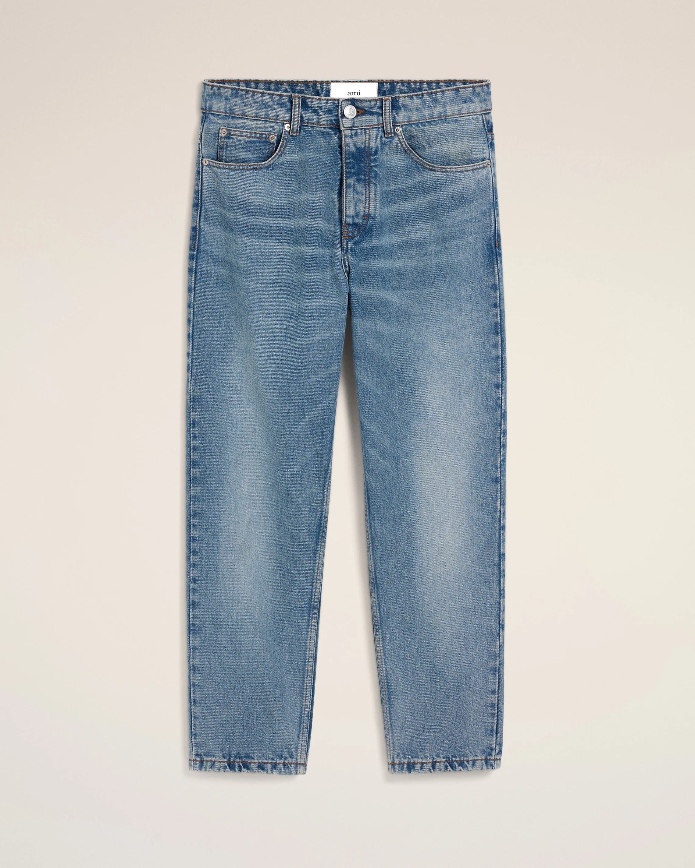 Blue Cotton Tapered Fit Jeans