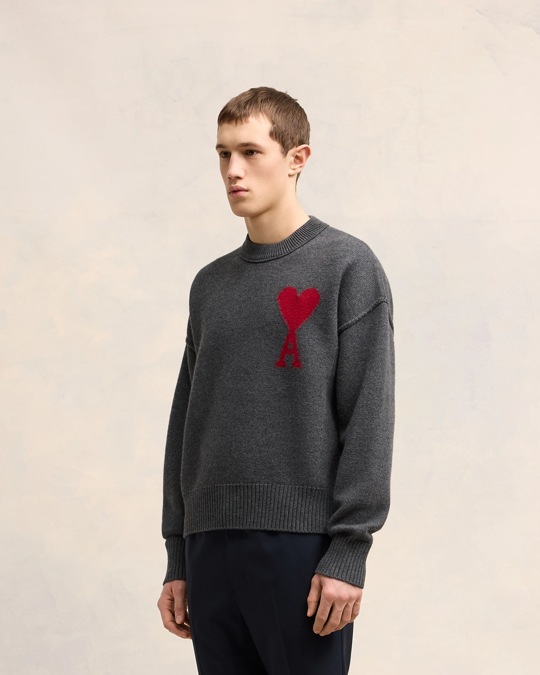 Grey Wool Ami de Coeur Sweater