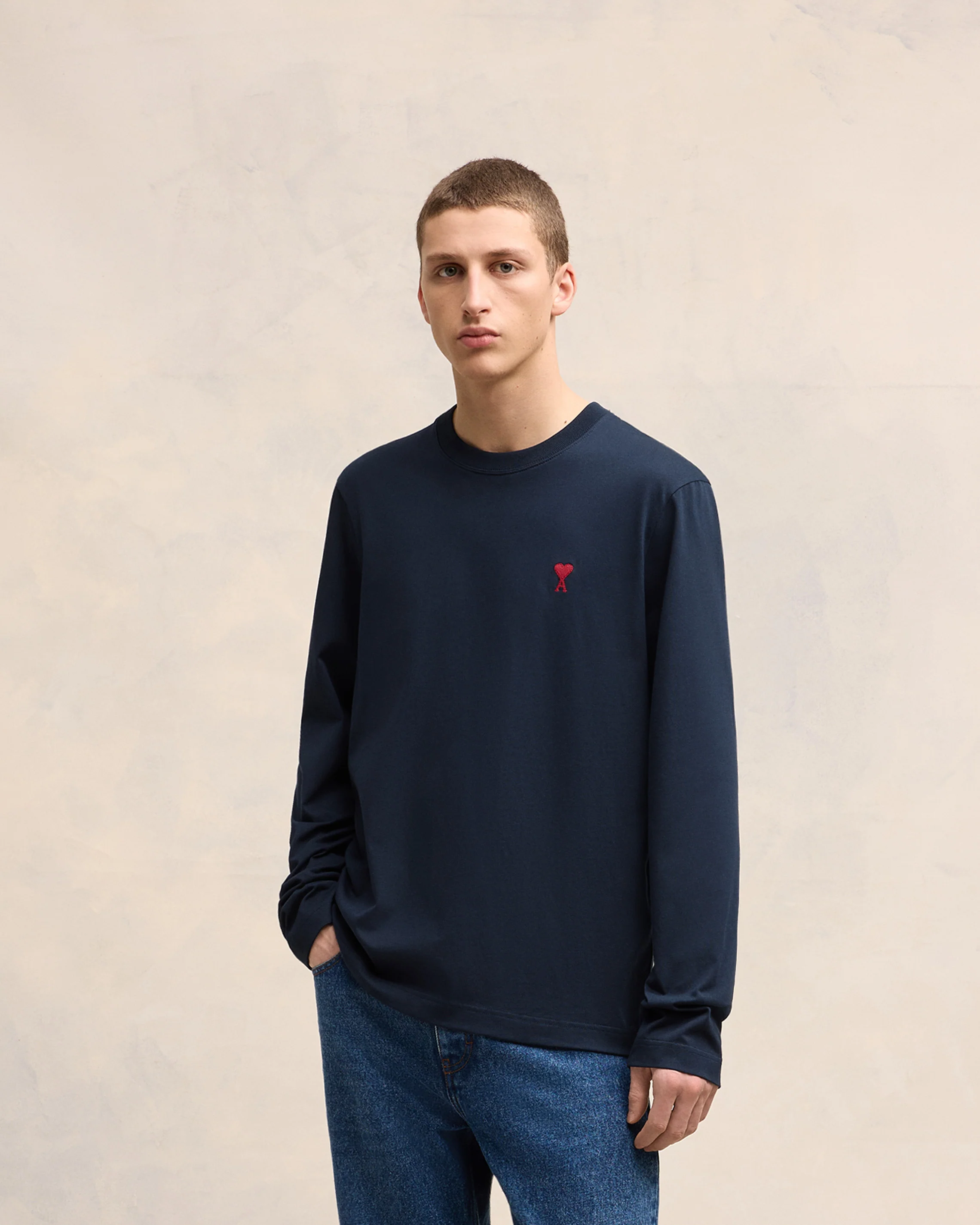 Navy Cotton Ami de Cœur T-Shirt