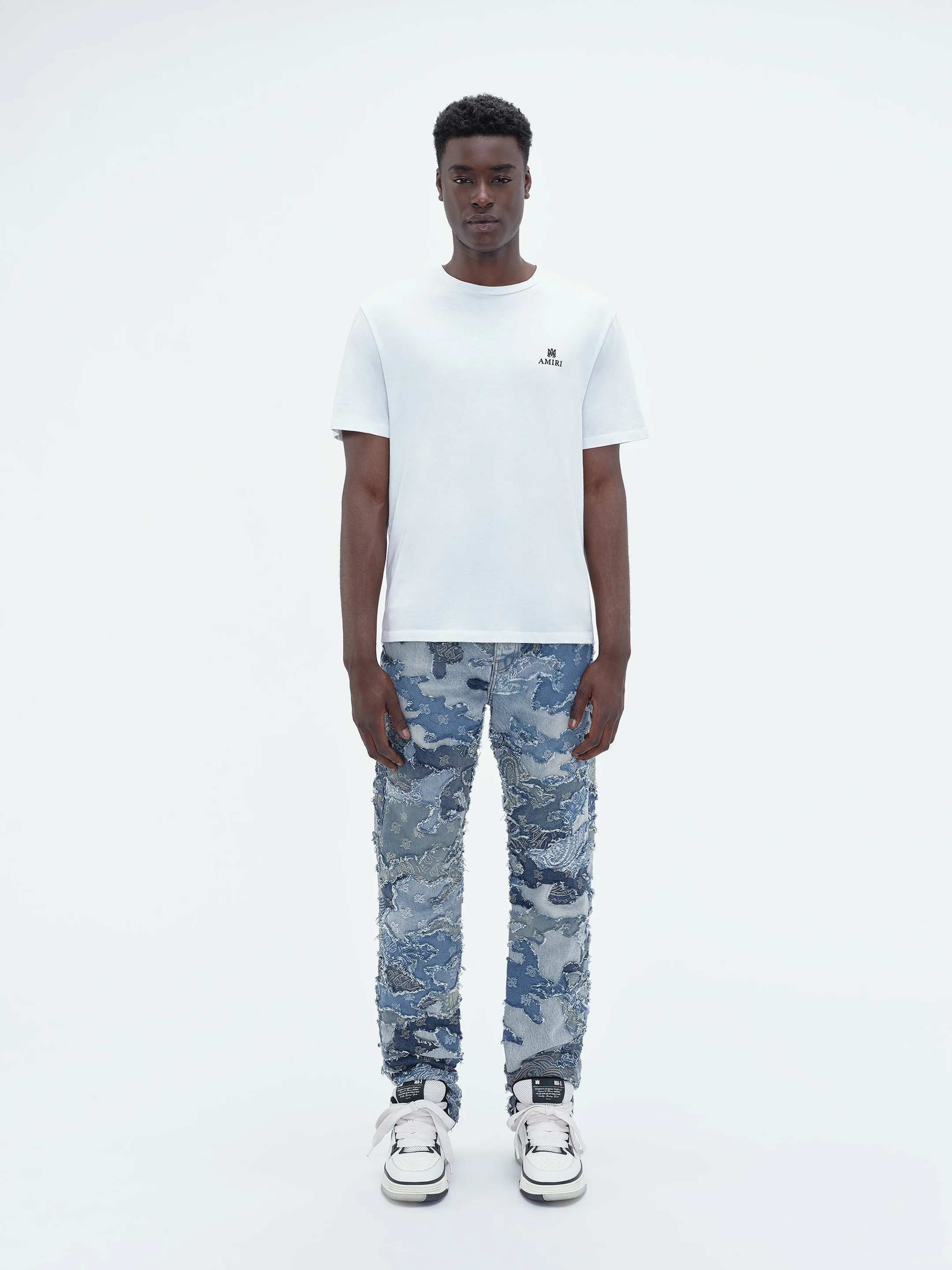PATCHWORK CAMO STRAIGHT JEAN - Perfect Indigo