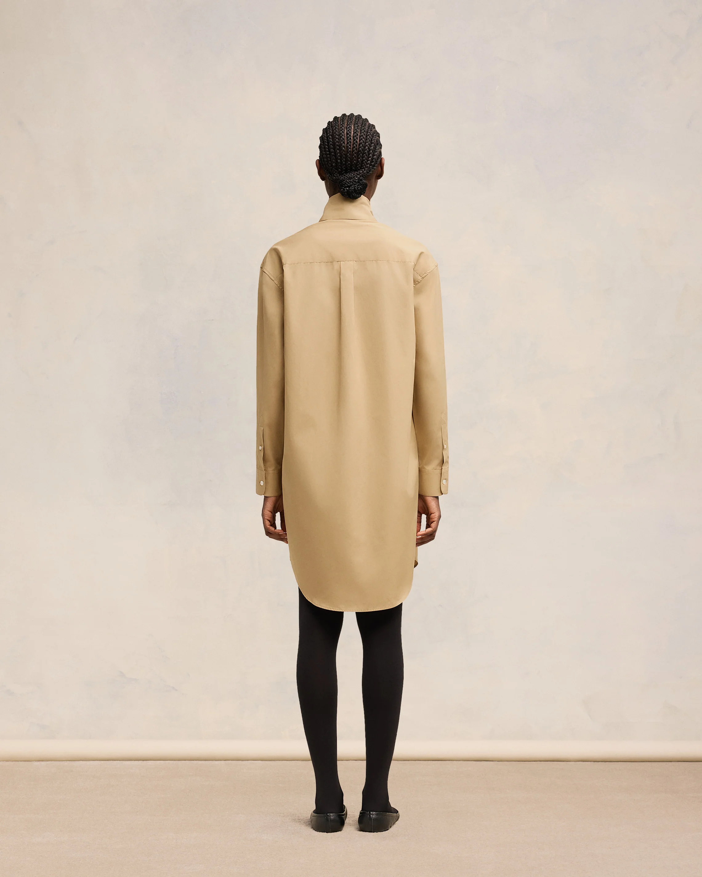 Scarf Collar Shirt Dress