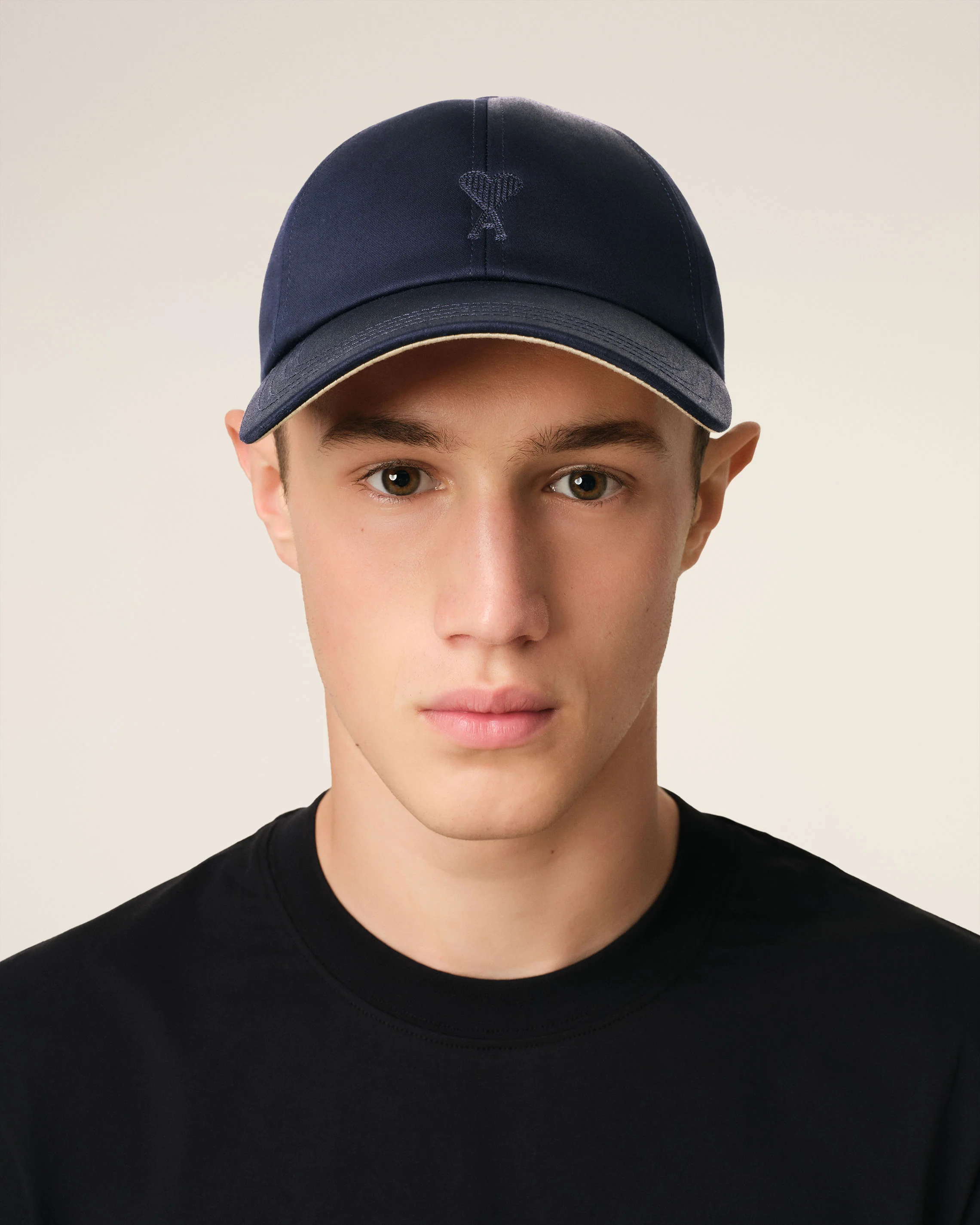 Navy Cotton Tonal Ami de Coeur Embroidery Cap