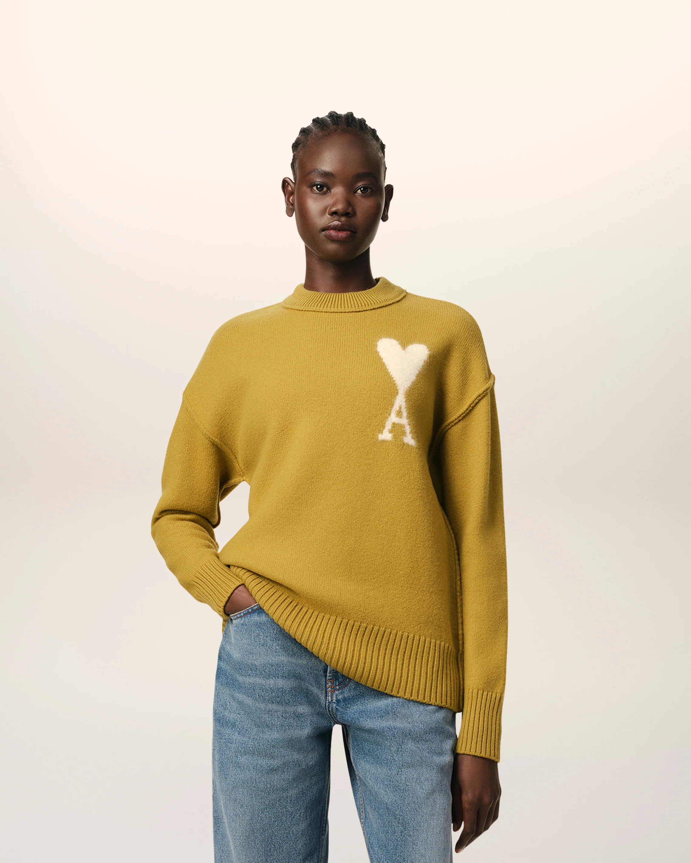 Mustard Wool Ami de Coeur Sweater